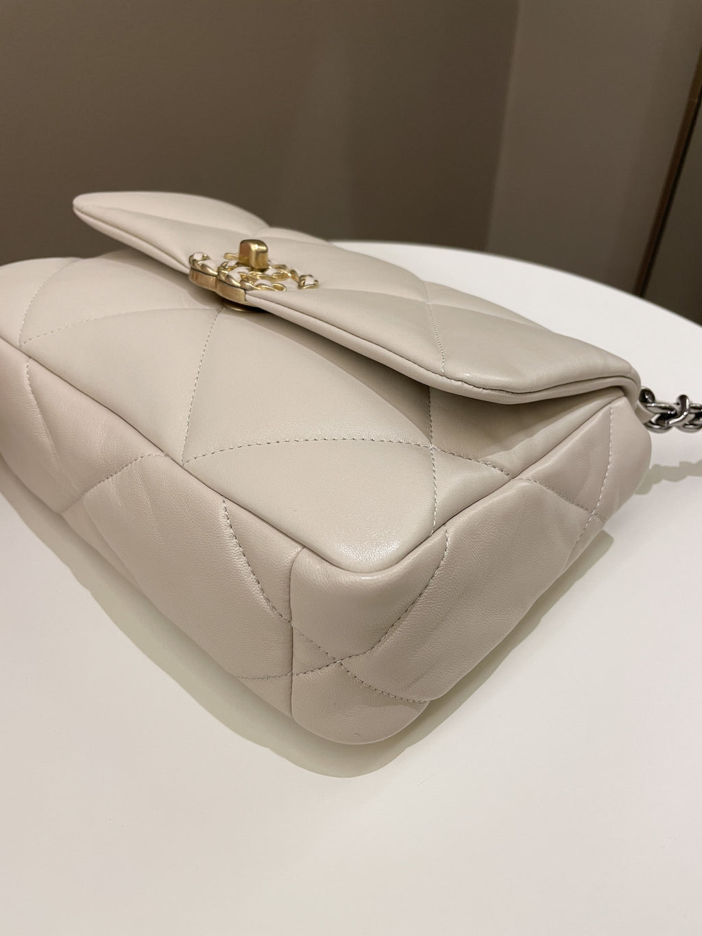 Chanel 19 Flap Bag Beige Lambskin