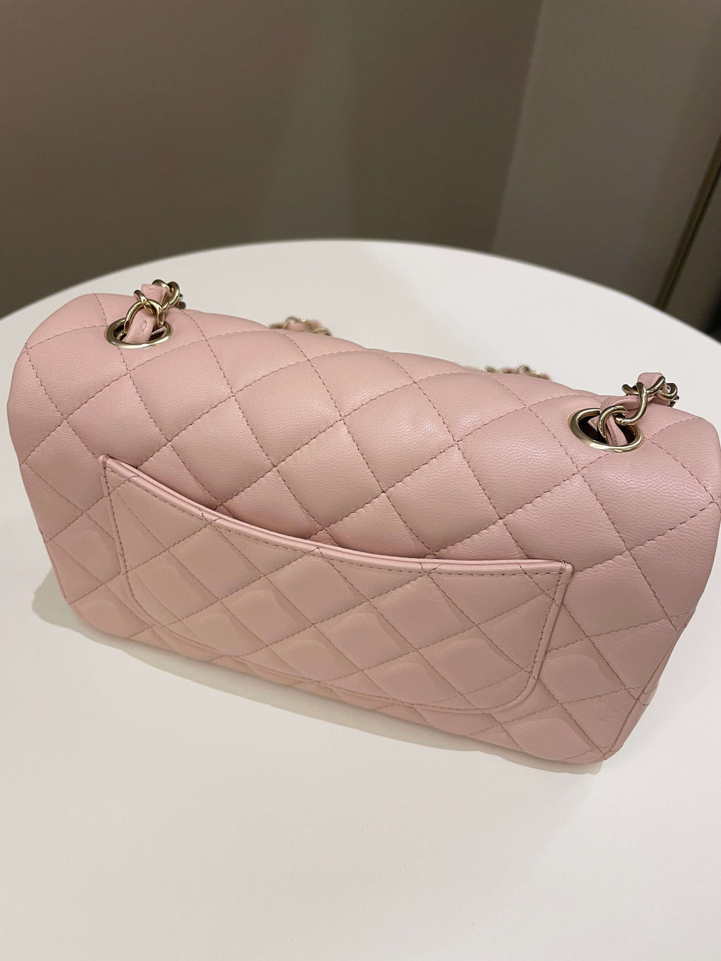 Chanel Classic Quilted Mini Rectangular Pale Pink Lambskin