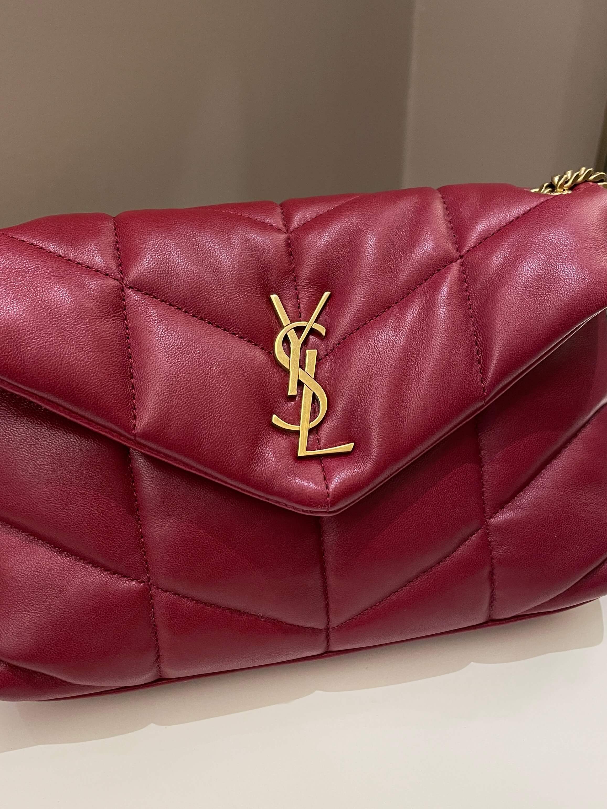 Saint Laurent Puffer Bag Red Lambskin