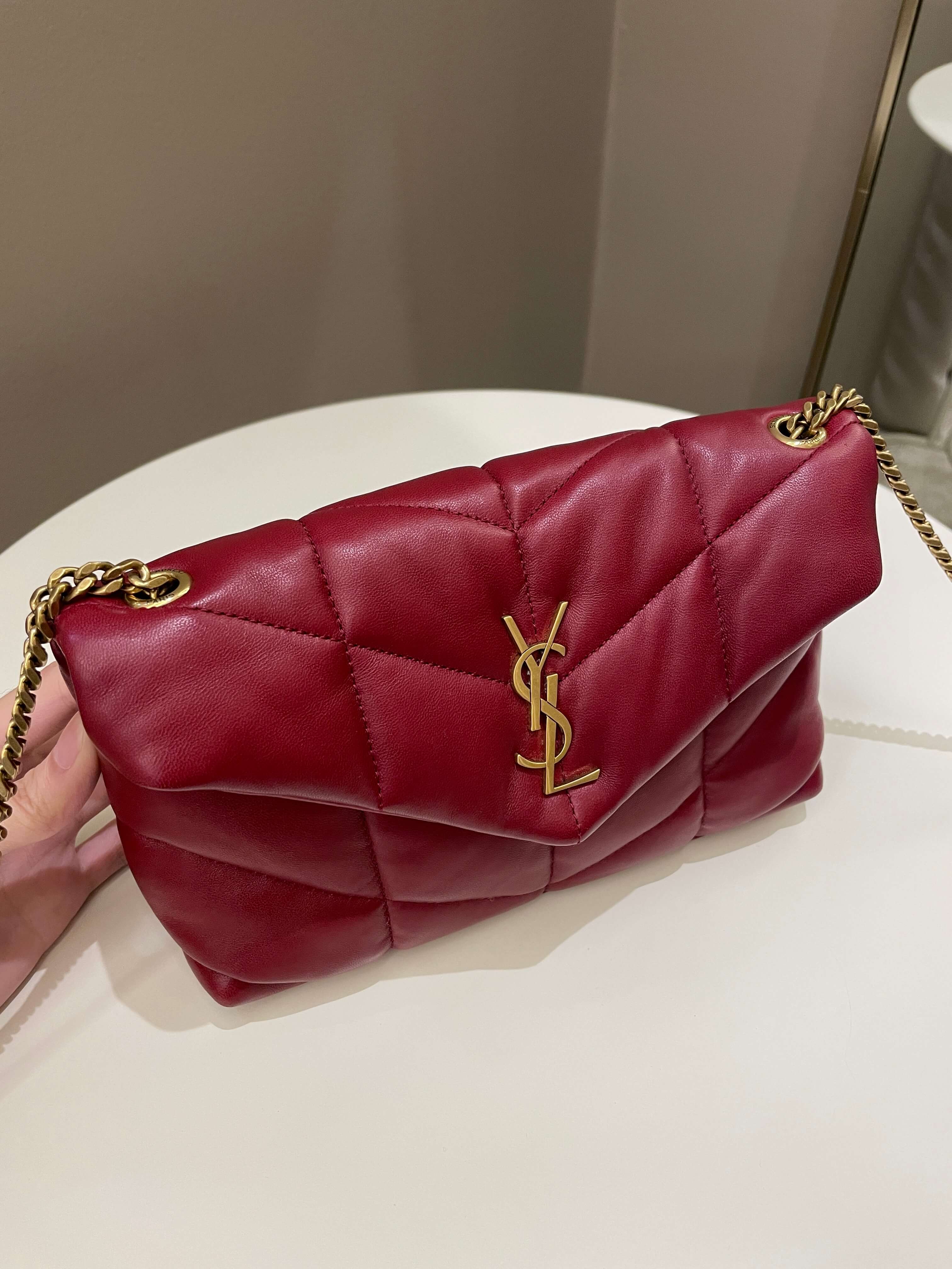 Saint Laurent Puffer Bag Red Lambskin