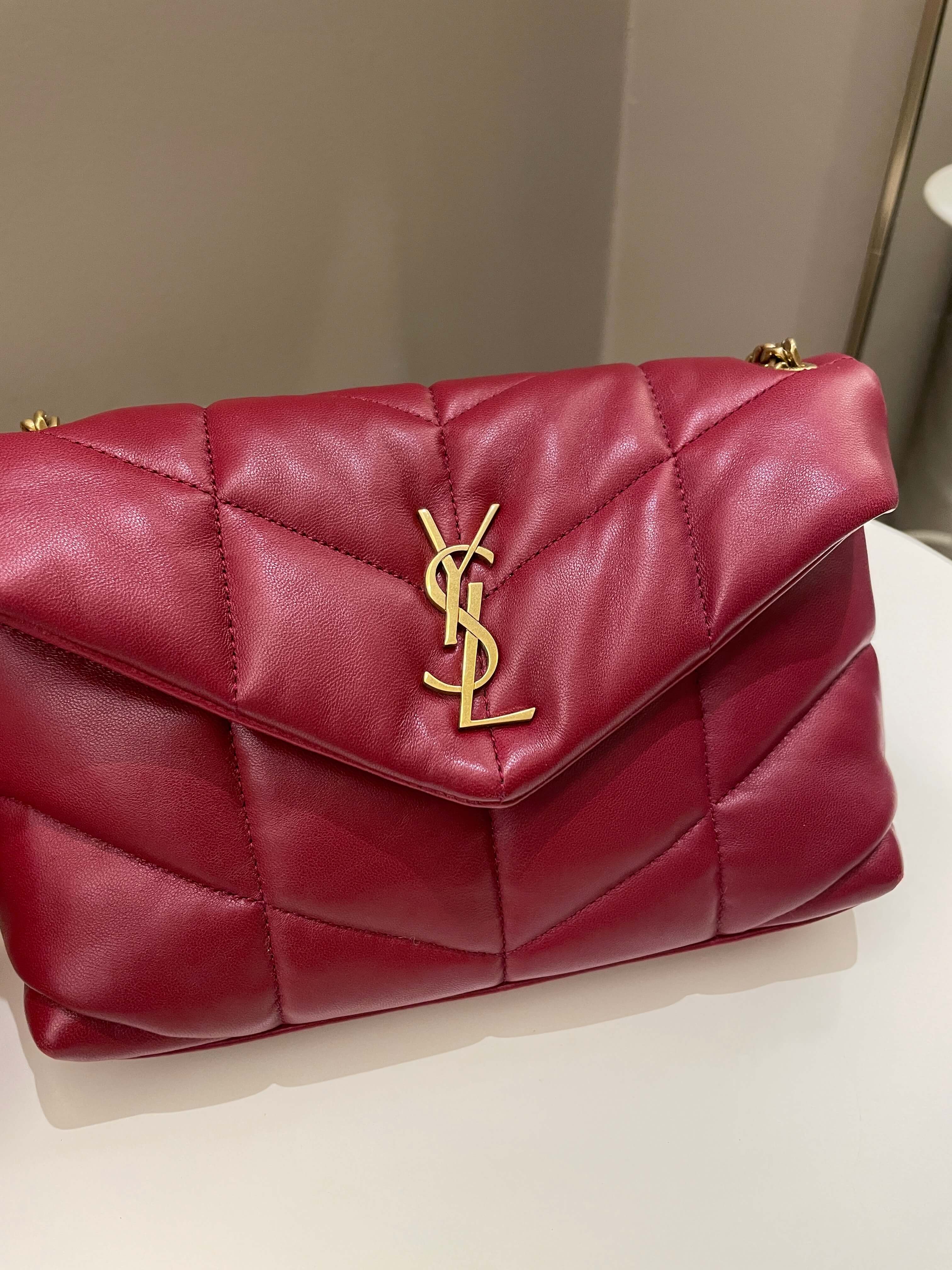 Saint Laurent Puffer Bag Red Lambskin