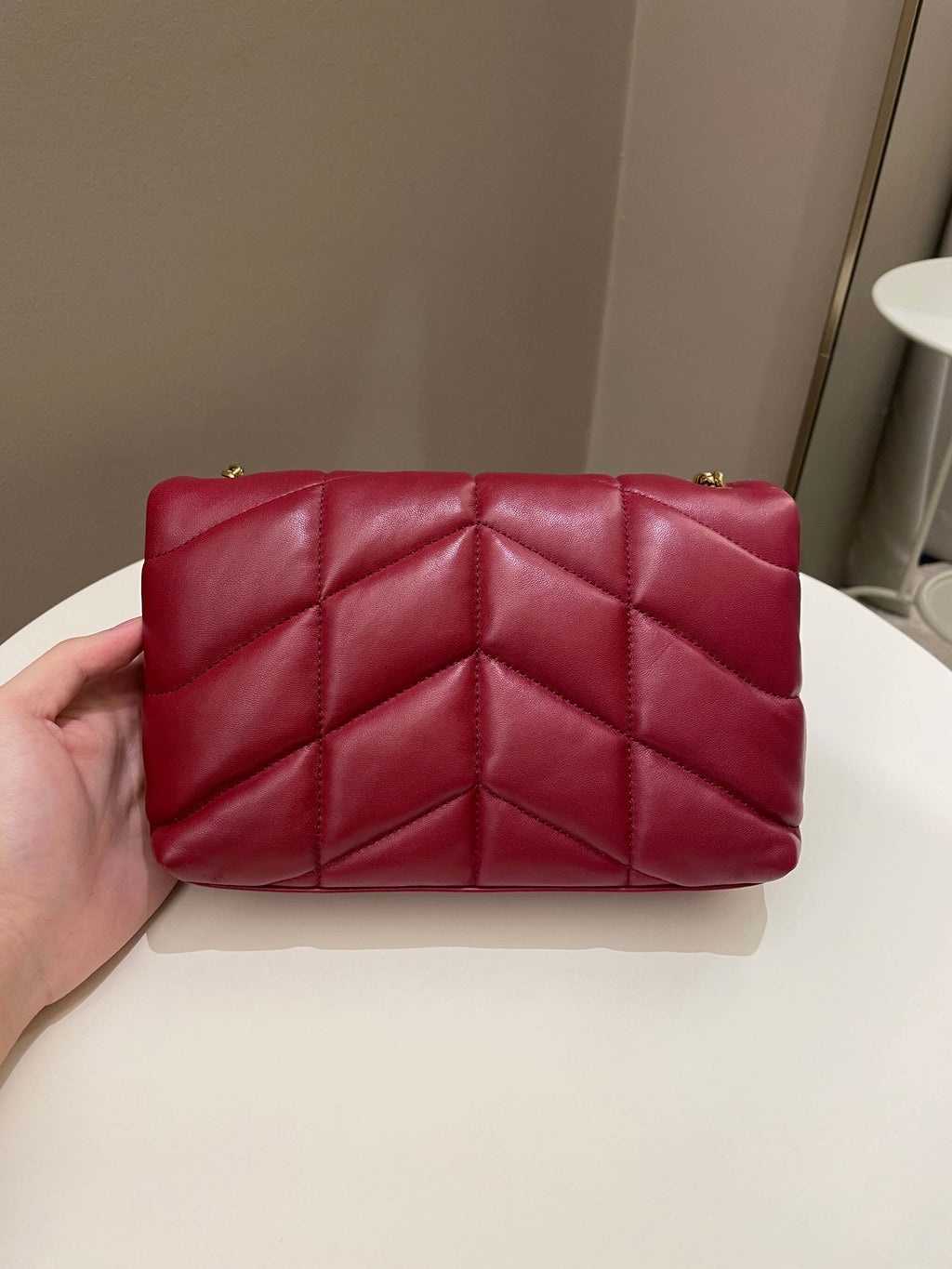 Saint Laurent Puffer Bag Red Lambskin