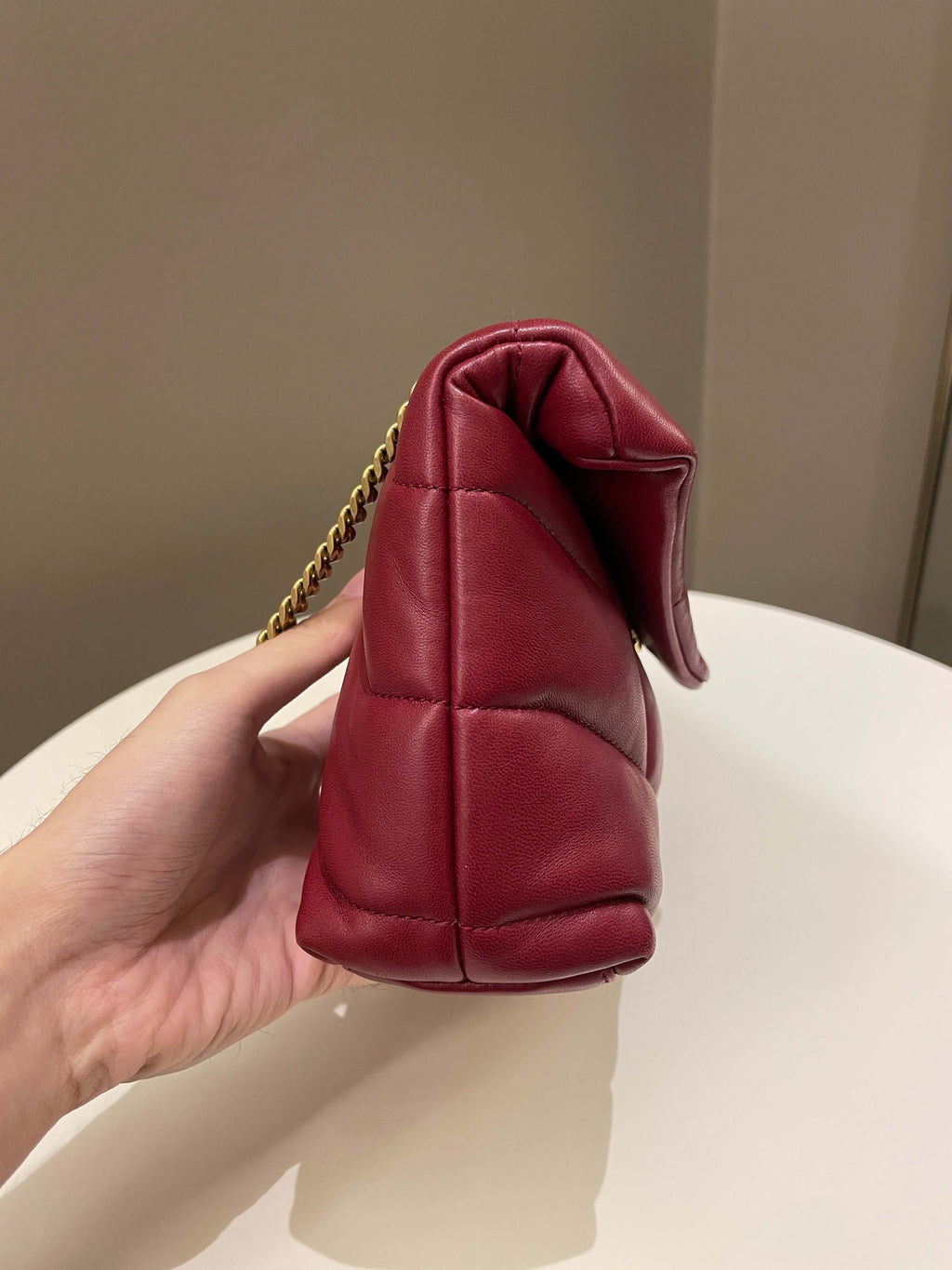 Saint Laurent Puffer Bag Red Lambskin