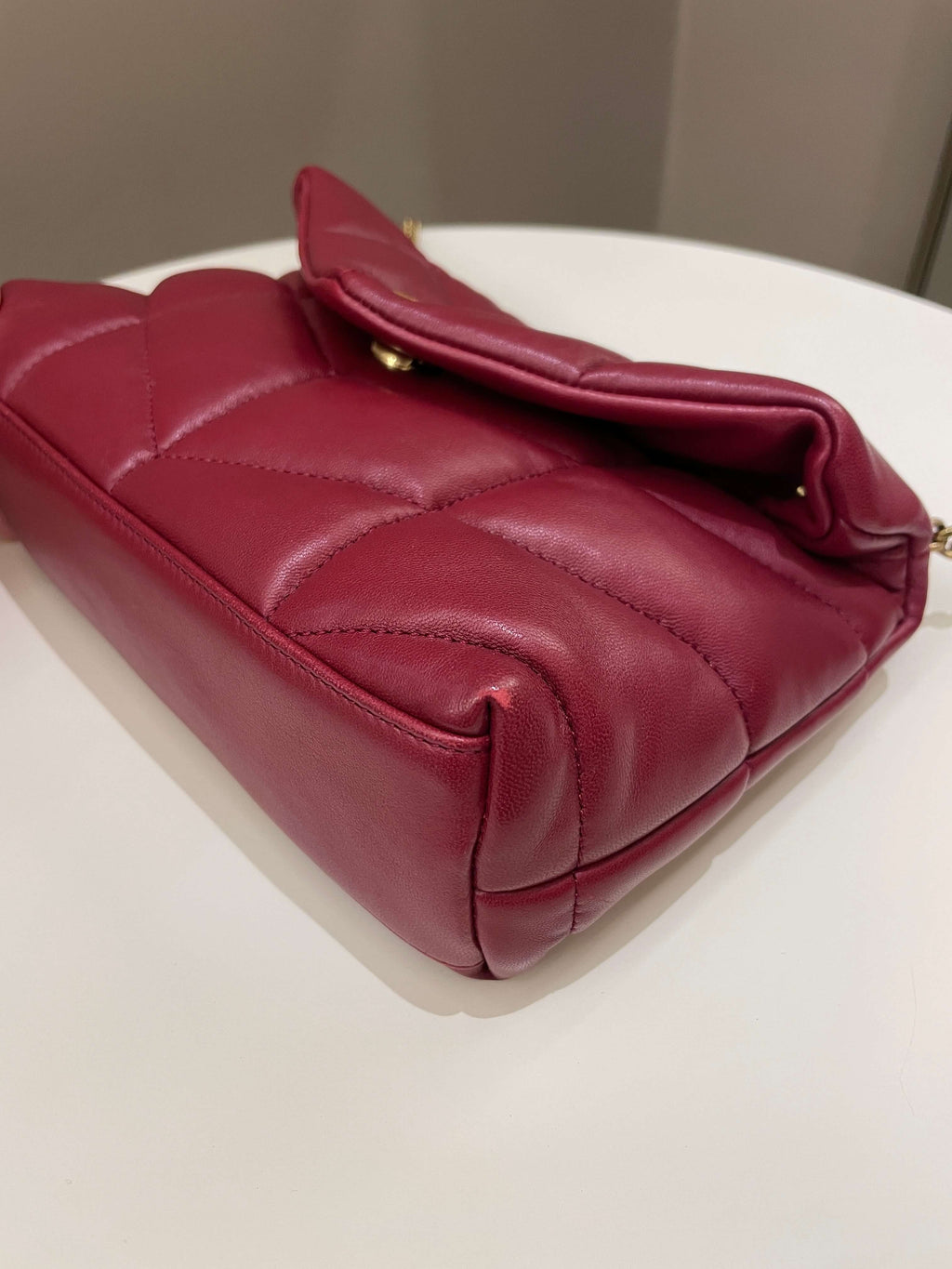 Saint Laurent Puffer Bag Red Lambskin
