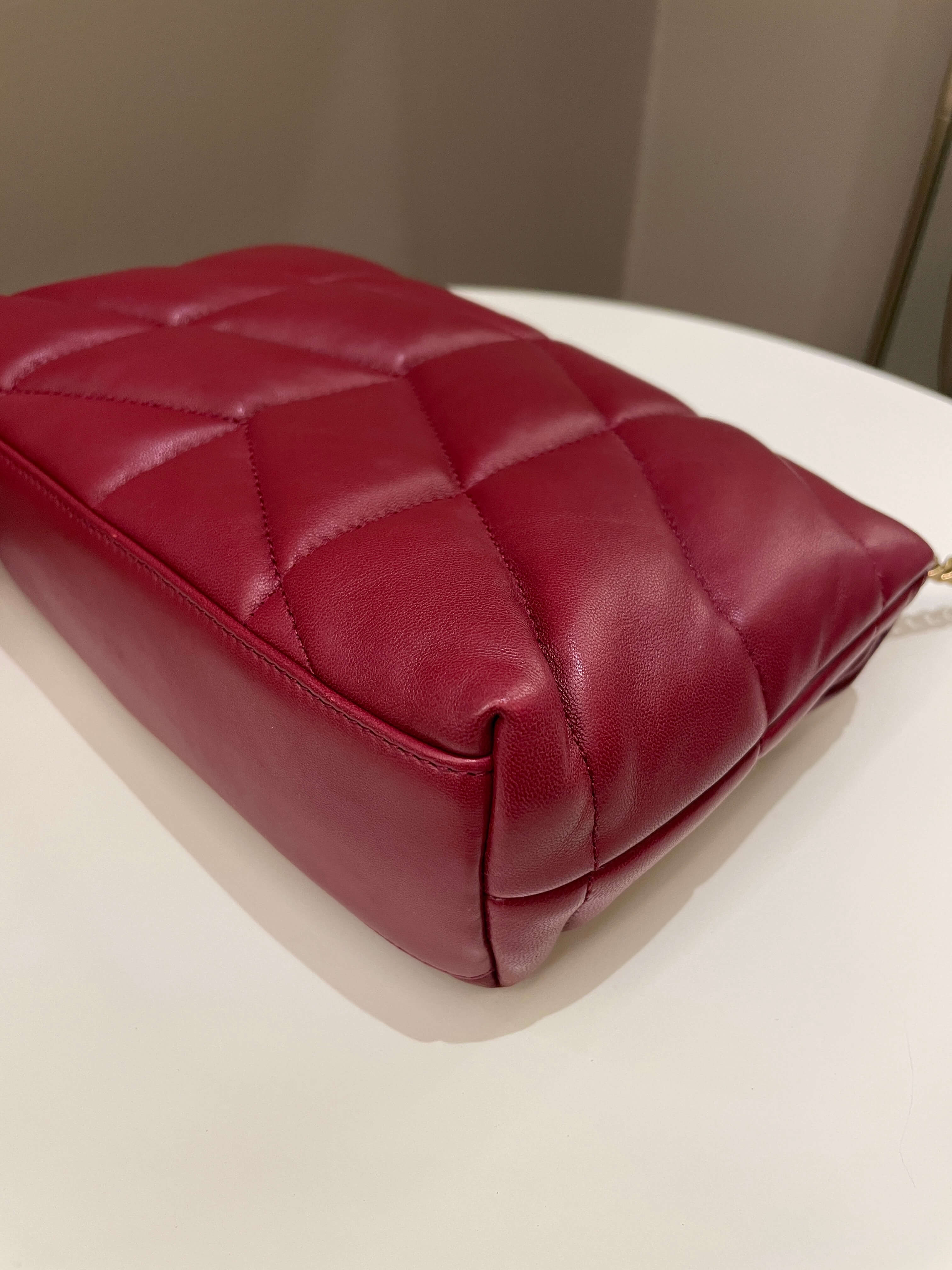 Saint Laurent Puffer Bag Red Lambskin