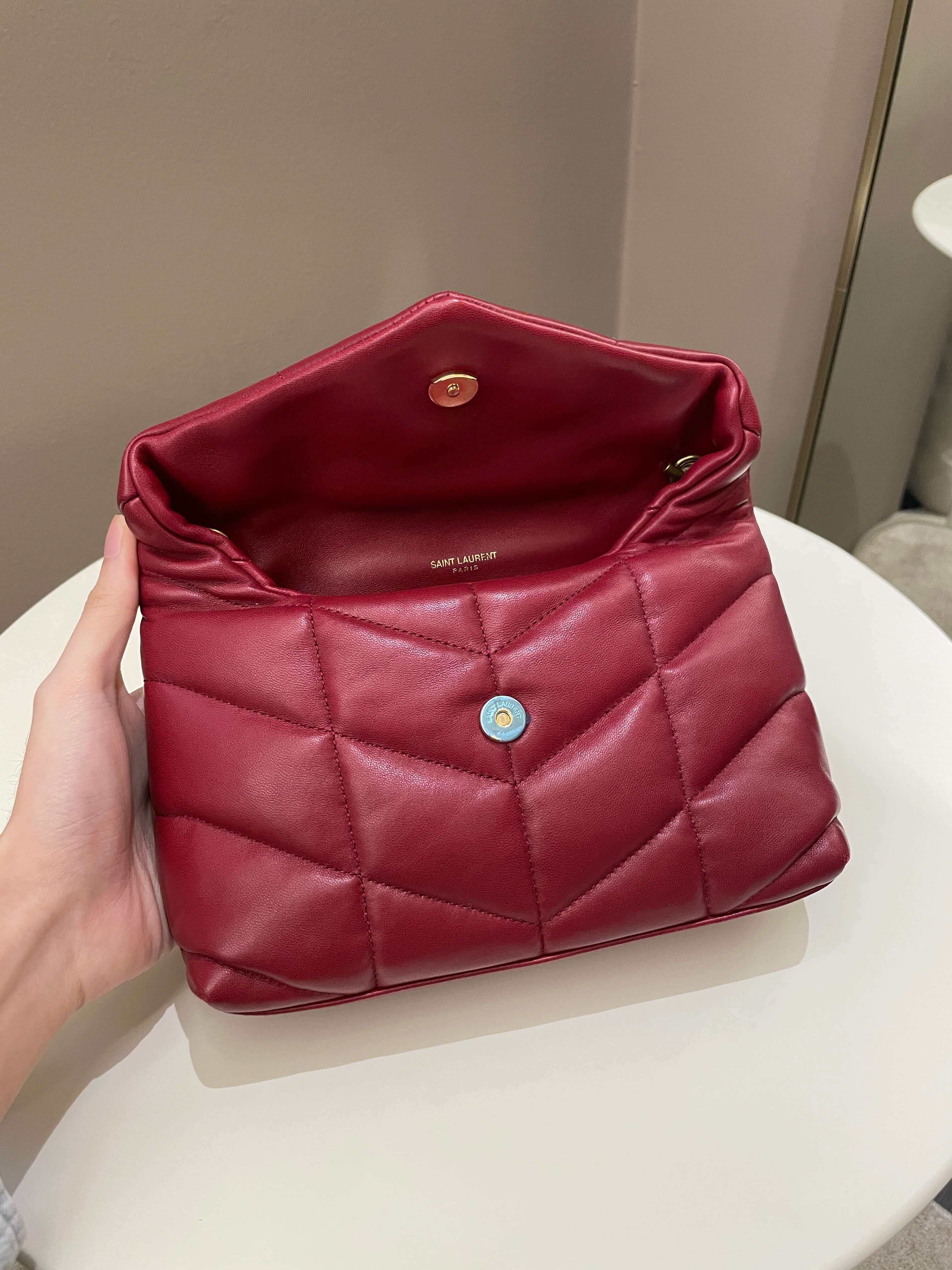 Saint Laurent Puffer Bag Red Lambskin