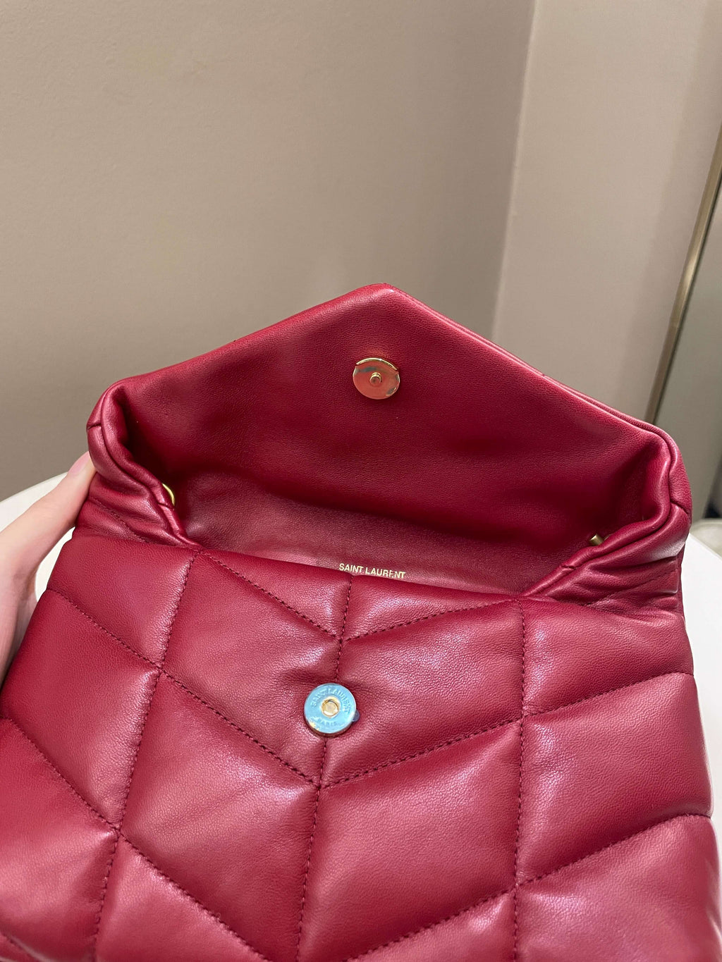 Saint Laurent Puffer Bag Red Lambskin