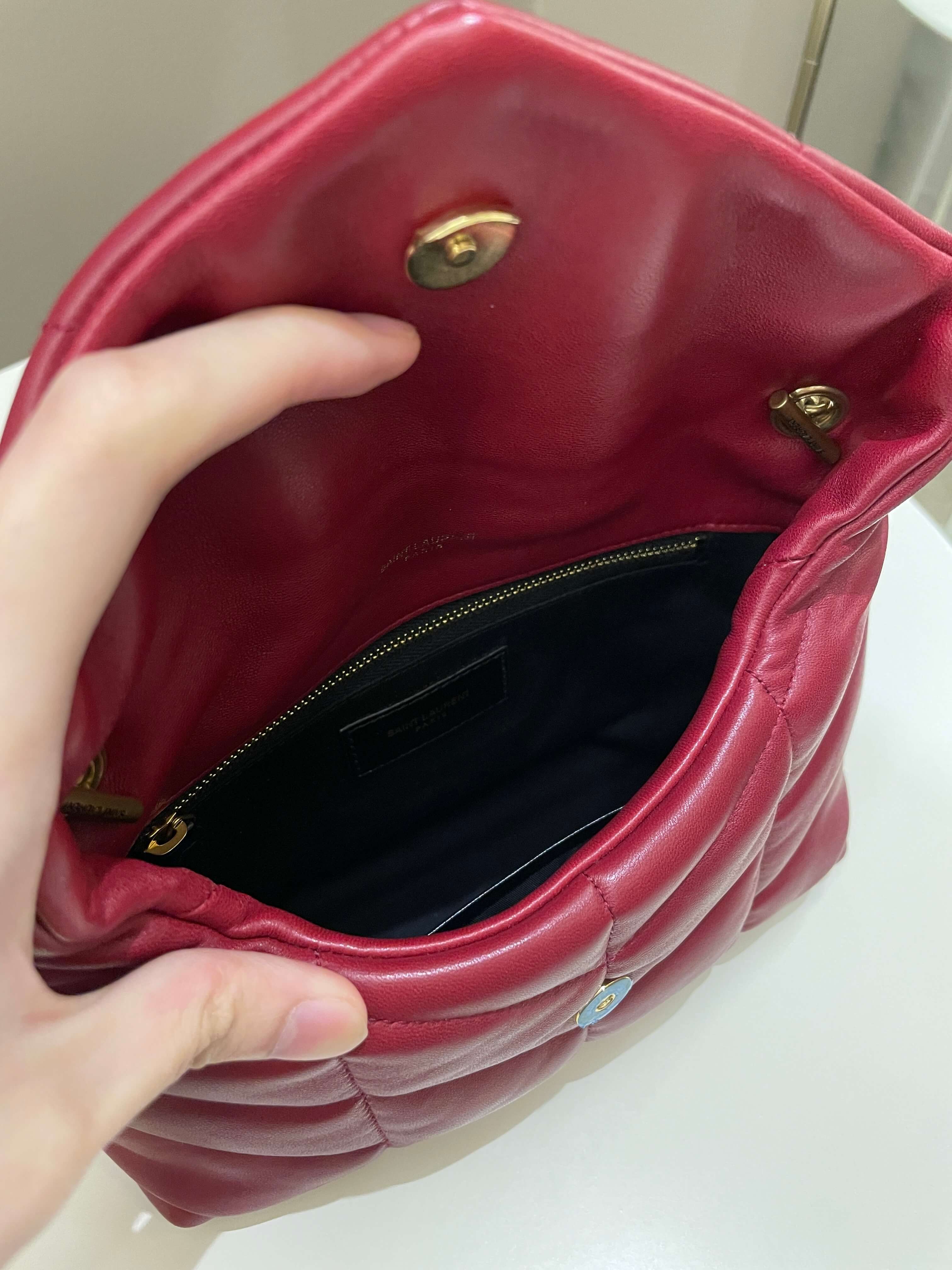 Saint Laurent Puffer Bag Red Lambskin