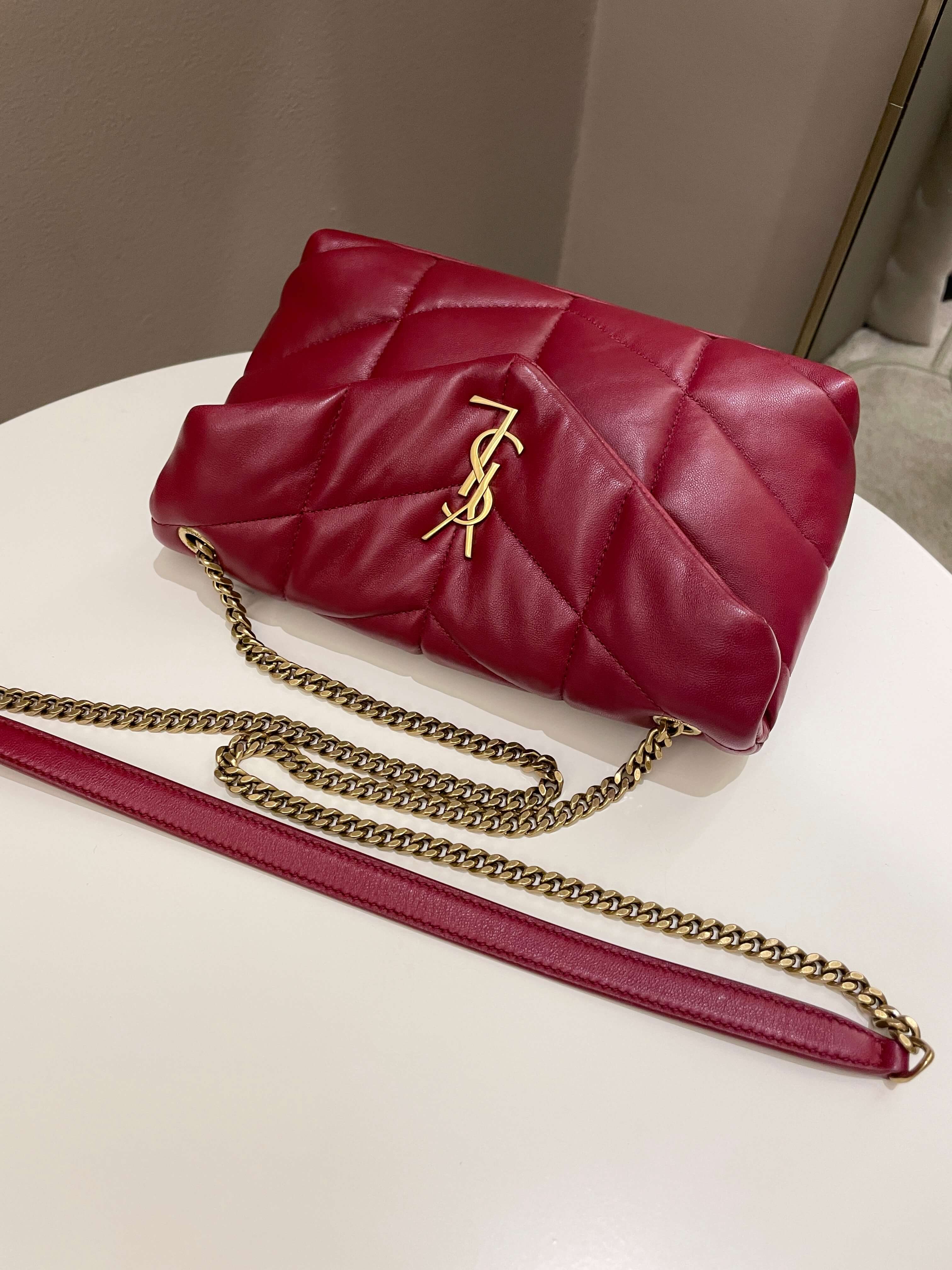 Saint Laurent Puffer Bag Red Lambskin