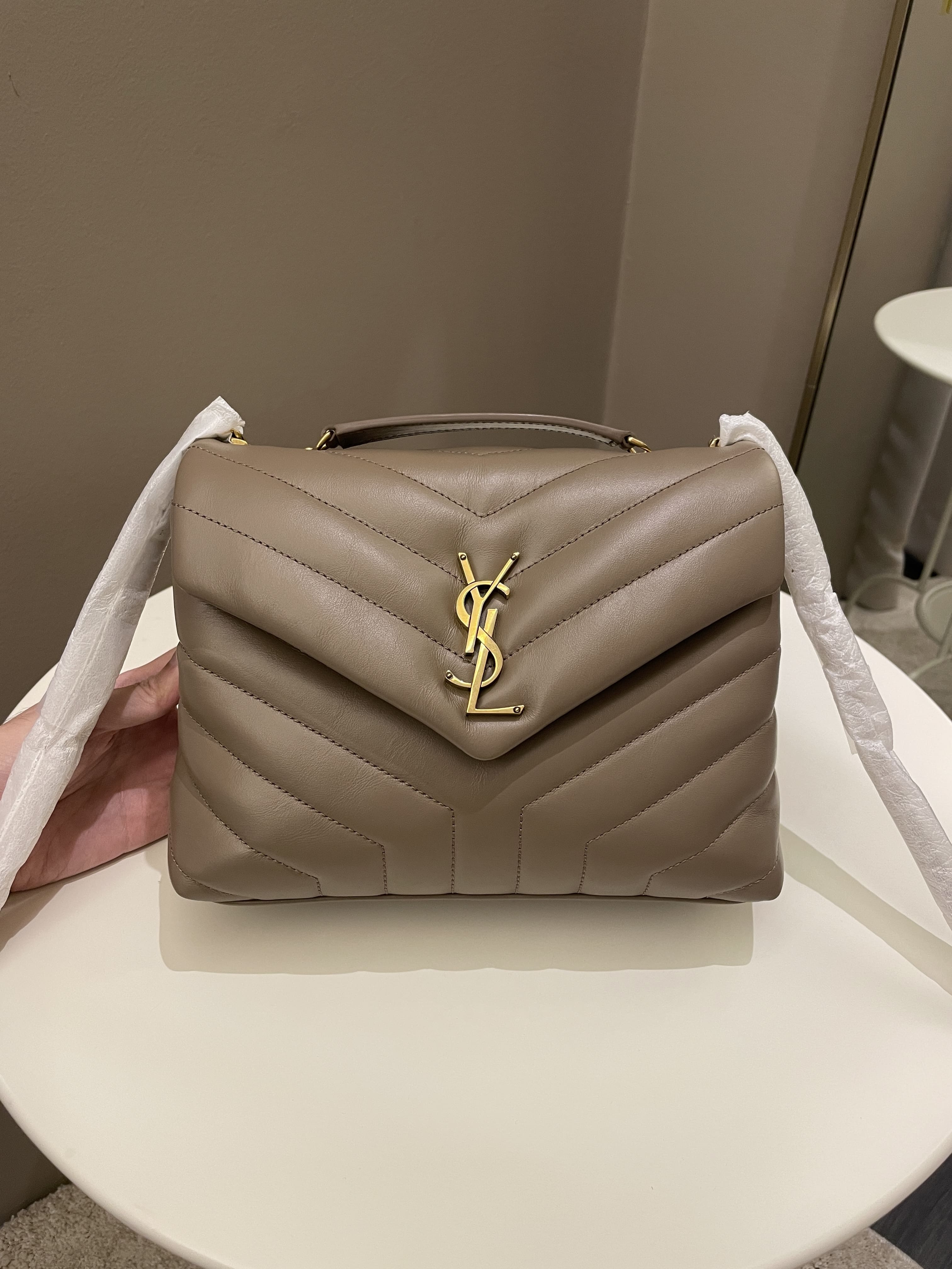Saint Laurent Loulou Bag Dark Nude