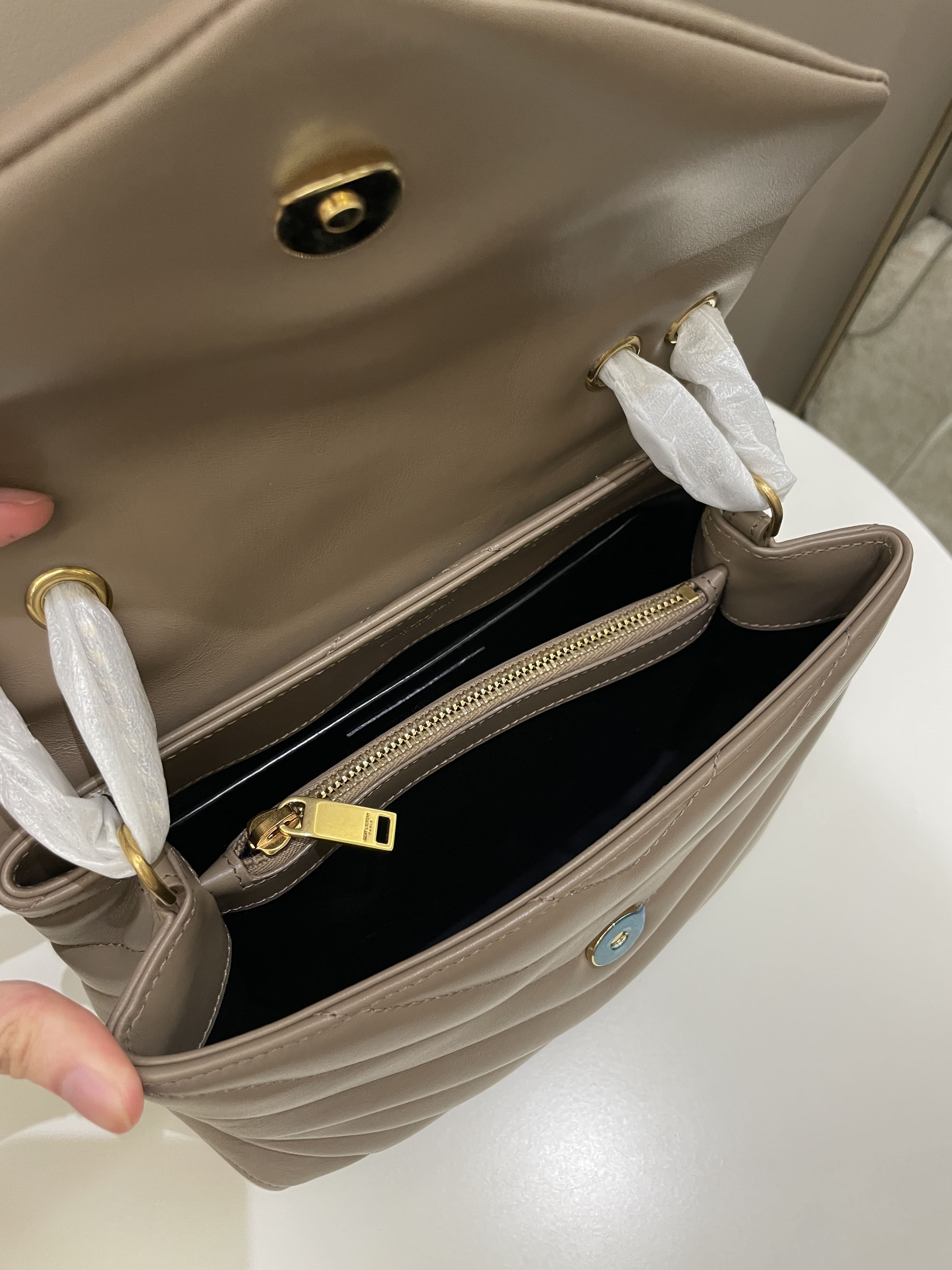 Saint Laurent Loulou Bag Dark Nude