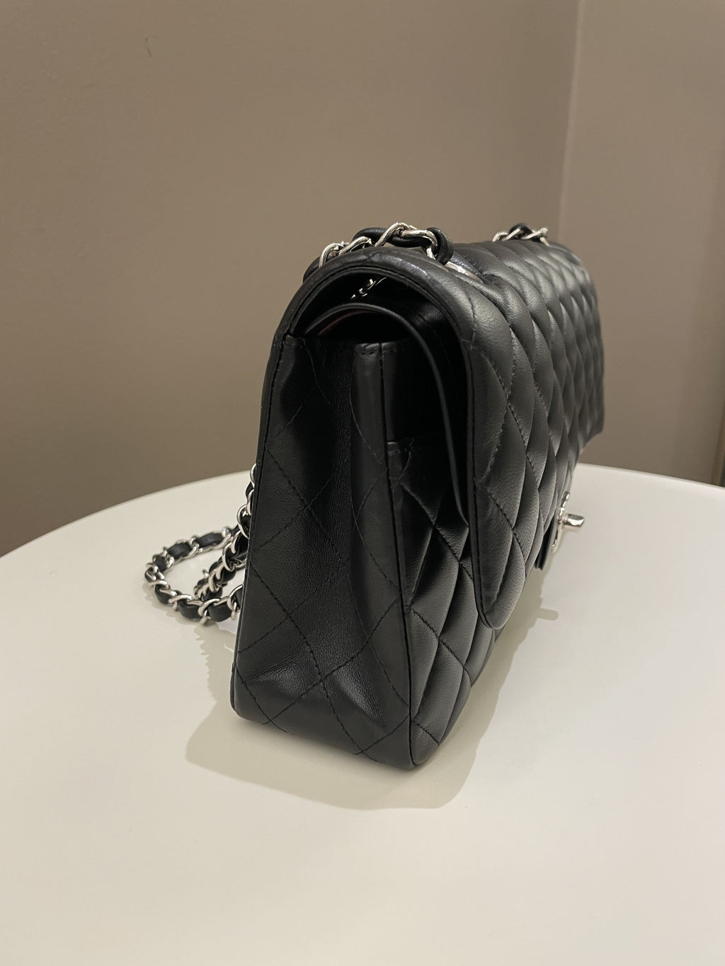 Chanel Classic Quilted Medium Double Flap Black Lambskin