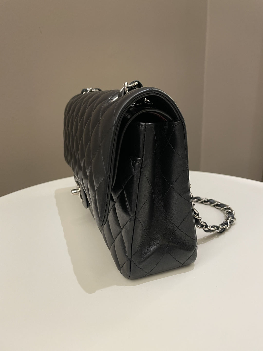 Chanel Classic Quilted Medium Double Flap Black Lambskin
