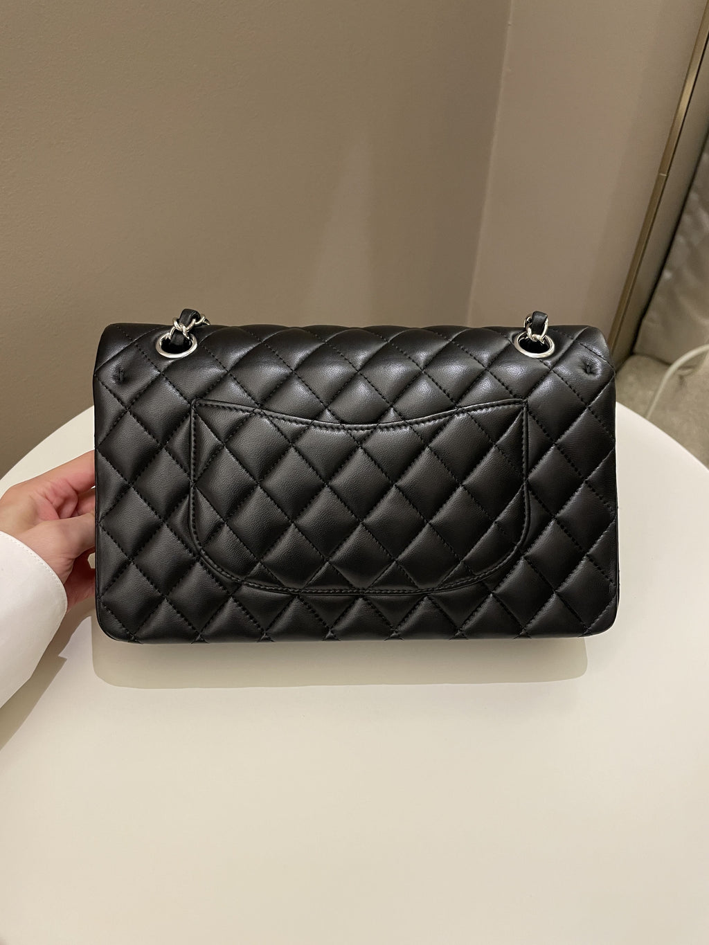 Chanel Classic Quilted Medium Double Flap Black Lambskin