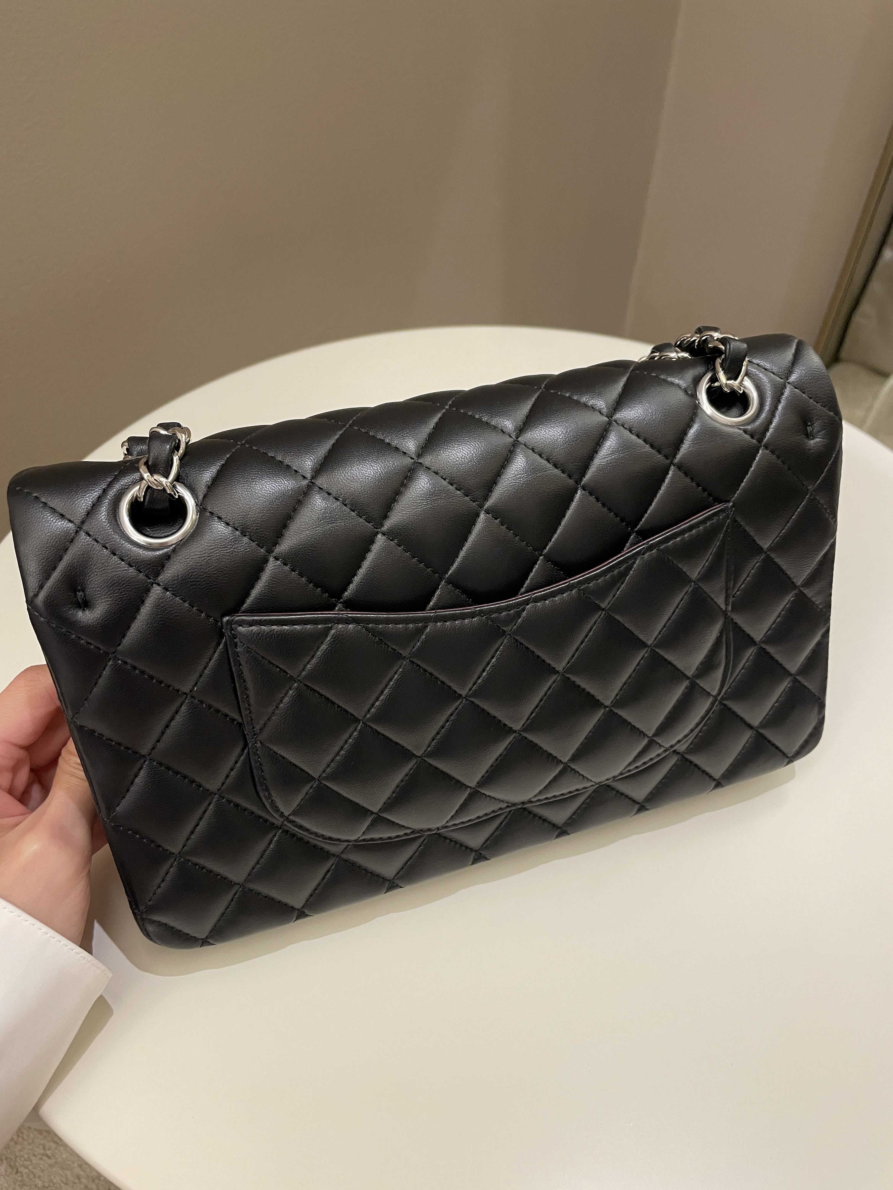 Chanel Classic Quilted Medium Double Flap Black Lambskin