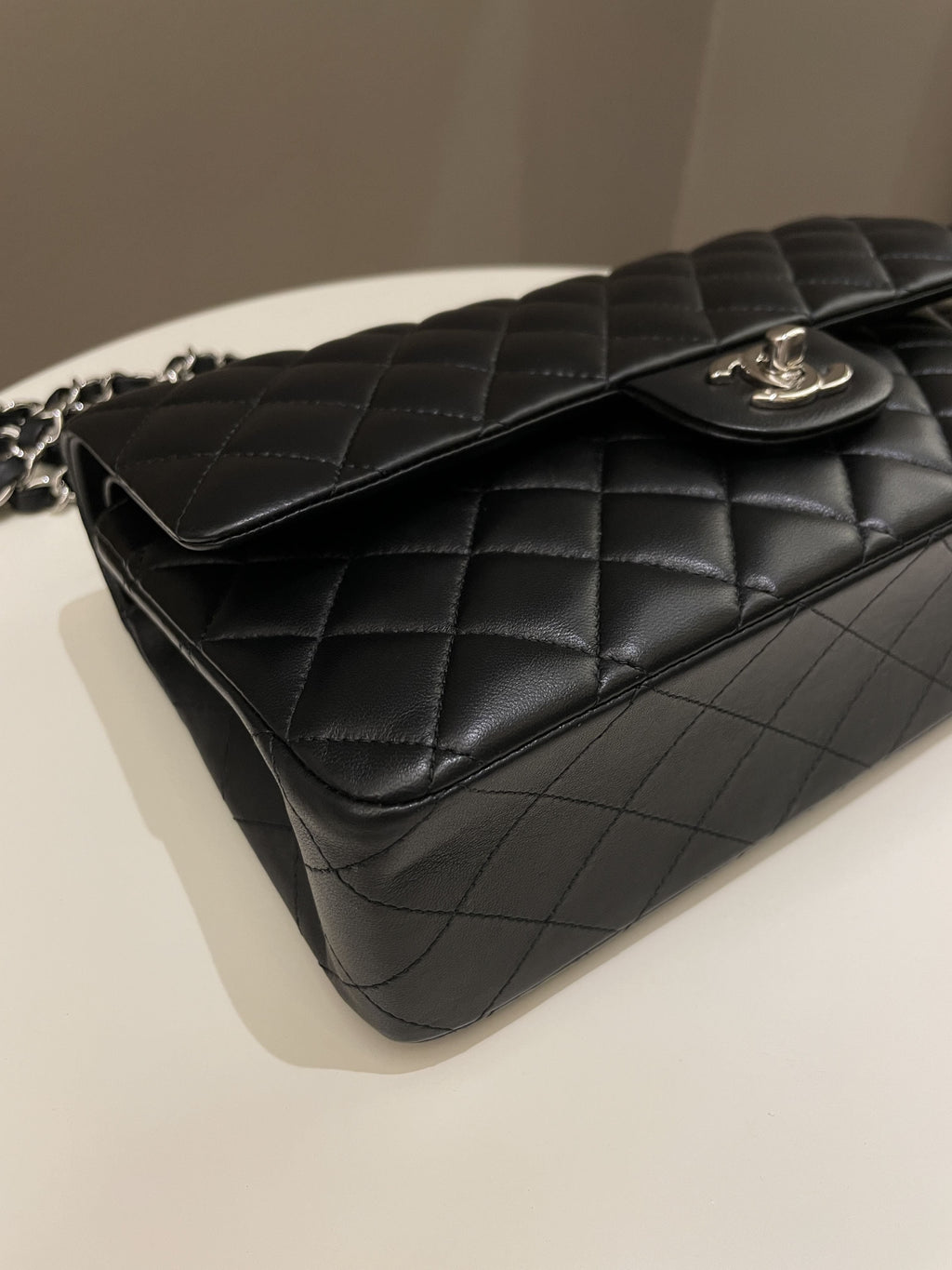 Chanel Classic Quilted Medium Double Flap Black Lambskin