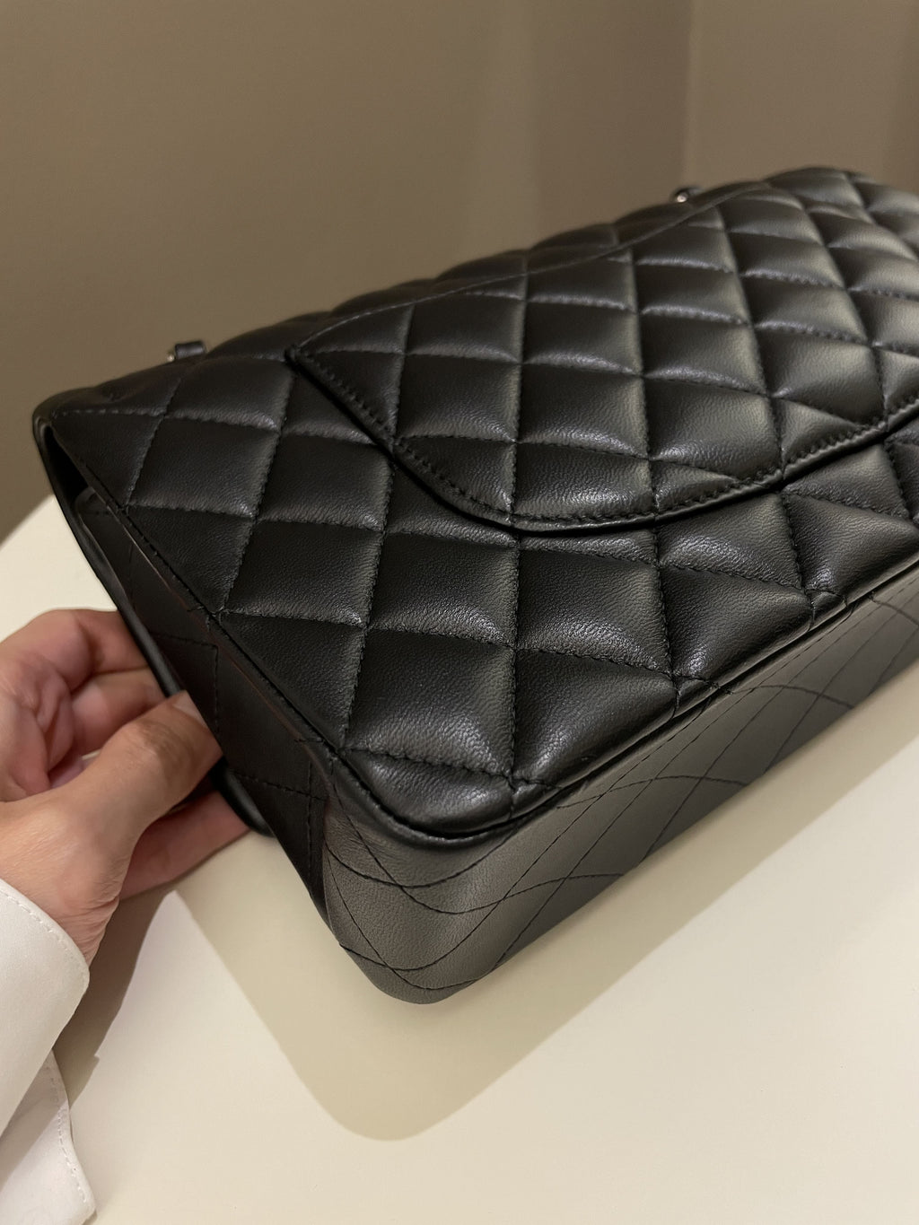 Chanel Classic Quilted Medium Double Flap Black Lambskin