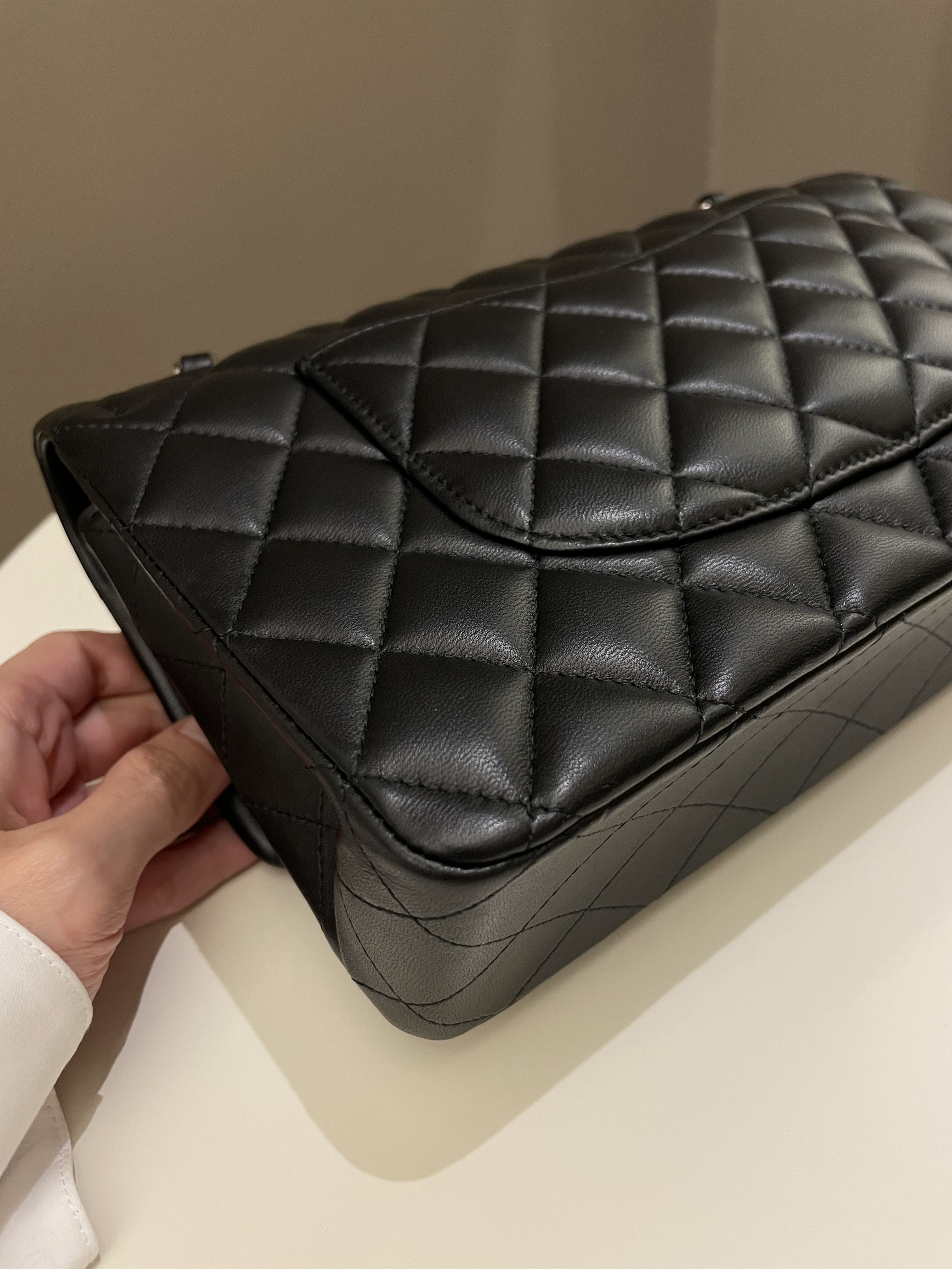 Chanel Classic Quilted Medium Double Flap Black Lambskin