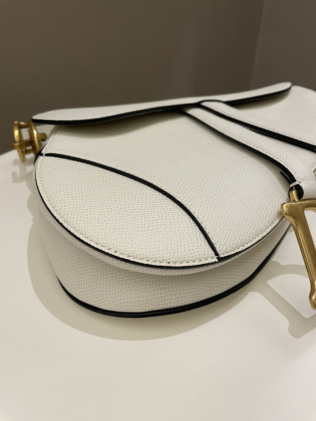 Dior Saddle Bag Cream White