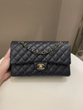 Chanel Classic Quilted Medium Double Flap Midnight Blue Caviar