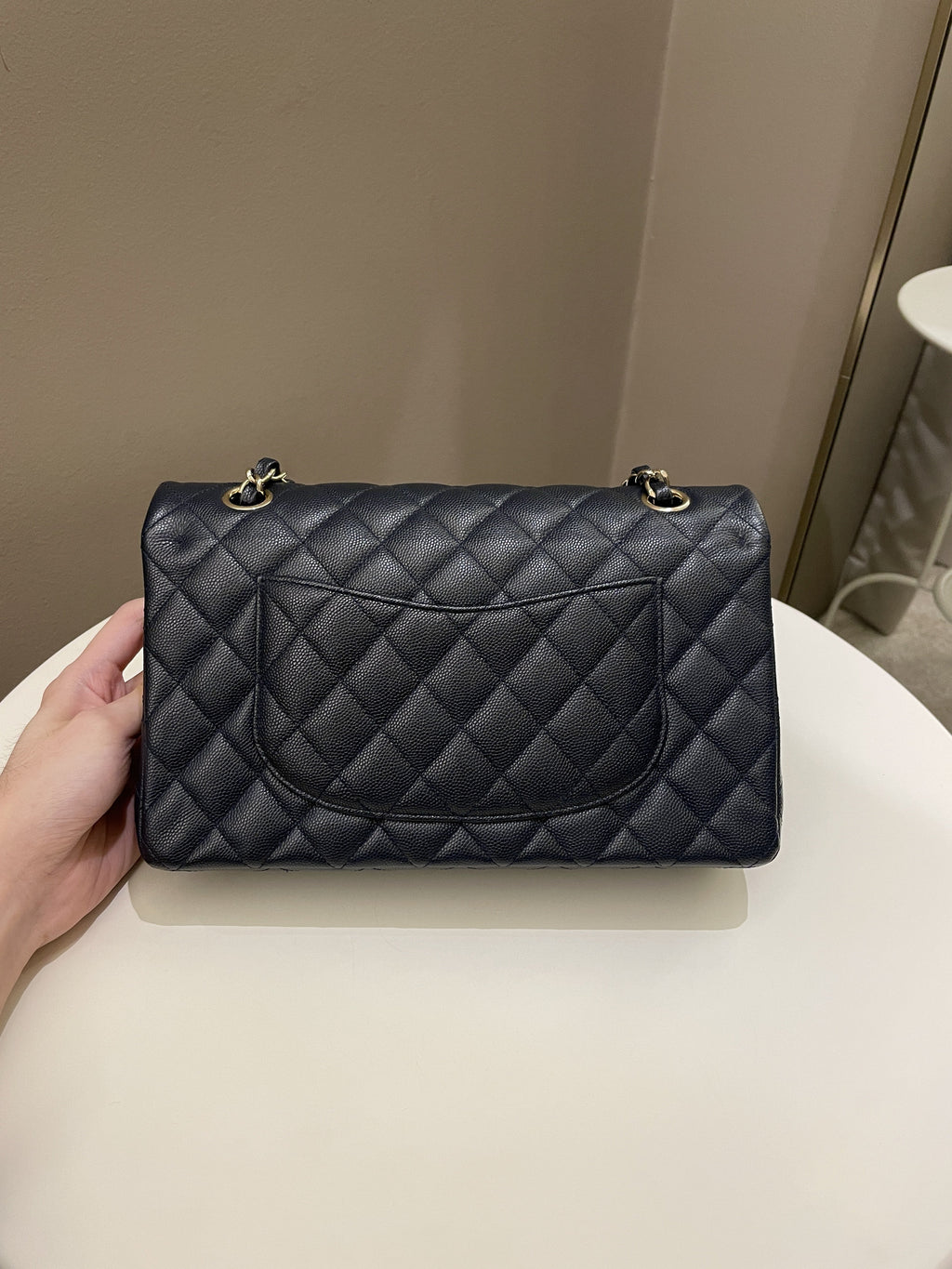 Chanel Classic Quilted Medium Double Flap Midnight Blue Caviar