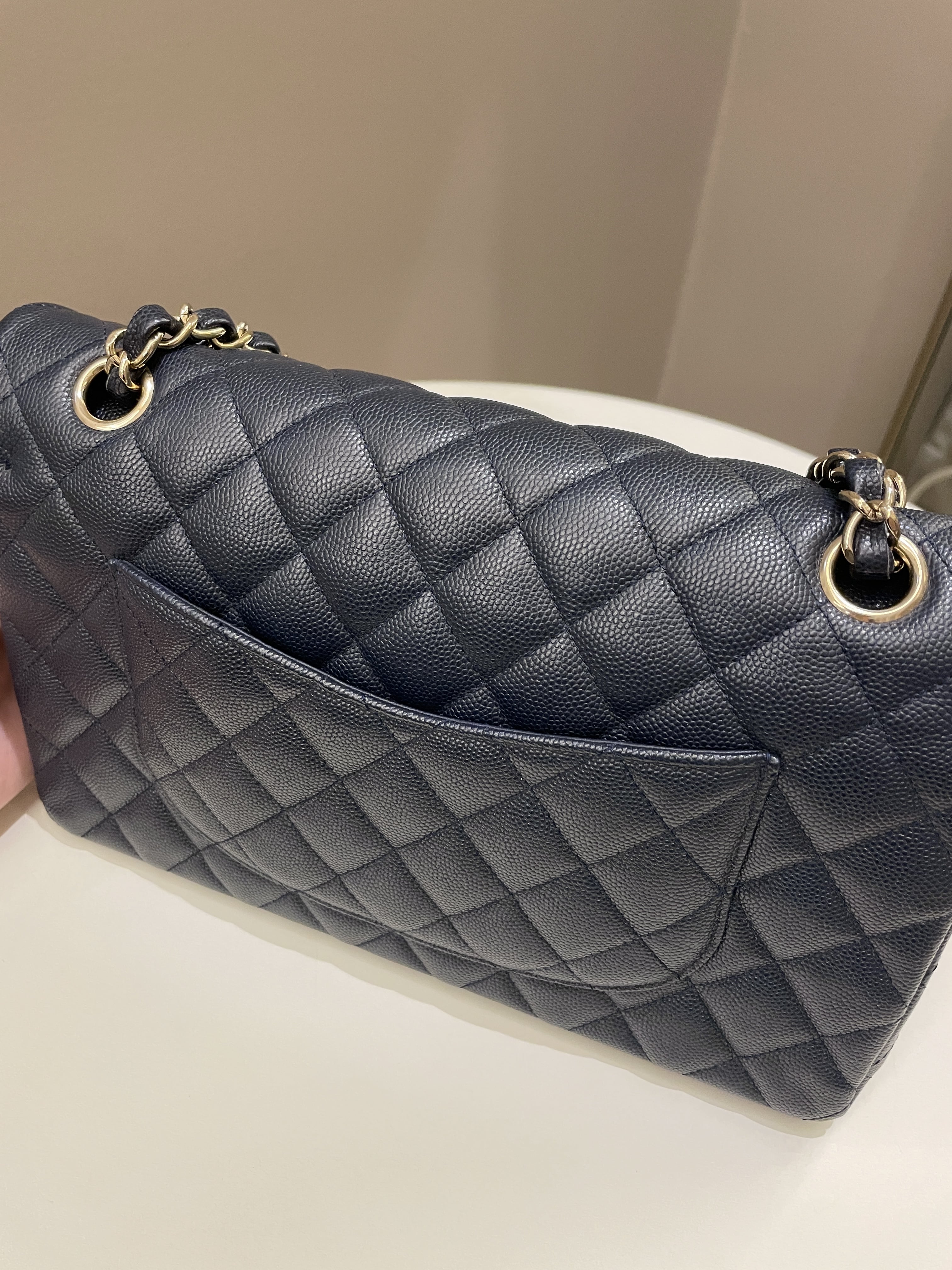 Chanel Classic Quilted Medium Double Flap Midnight Blue Caviar
