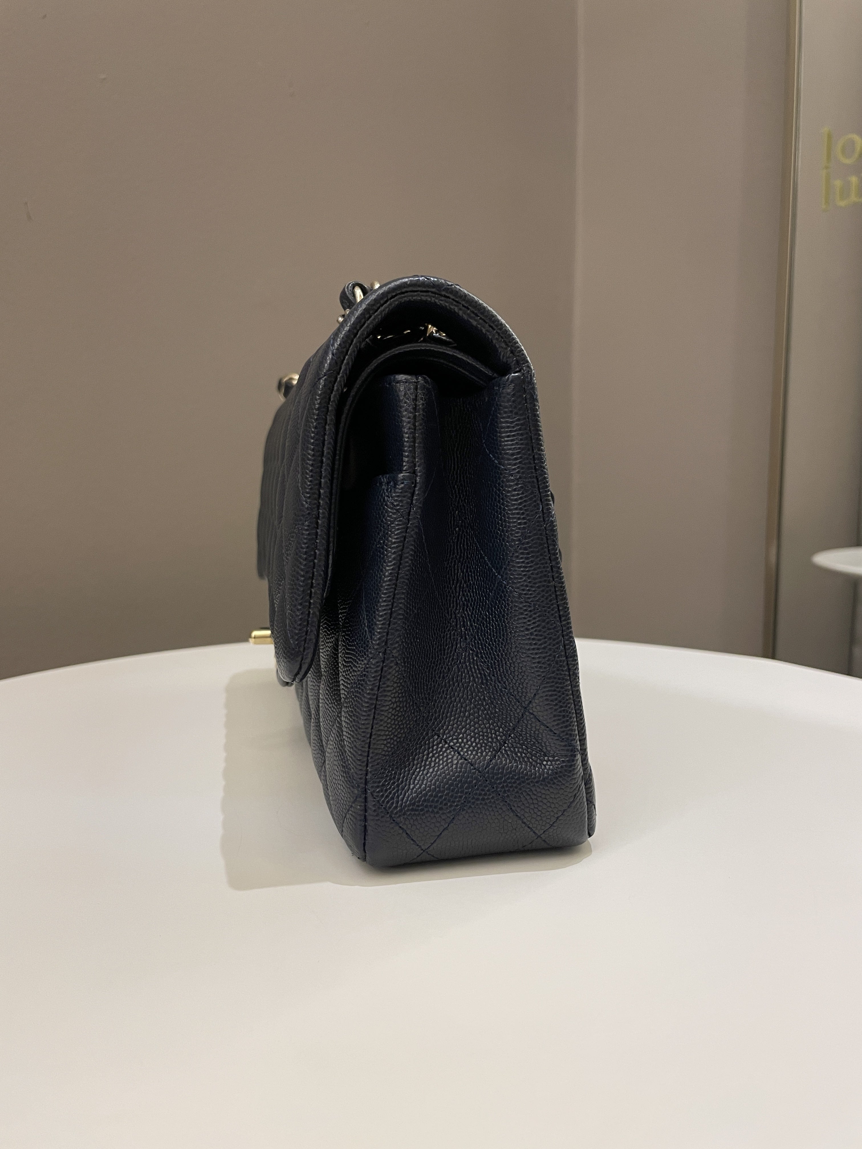 Chanel Classic Quilted Medium Double Flap Midnight Blue Caviar