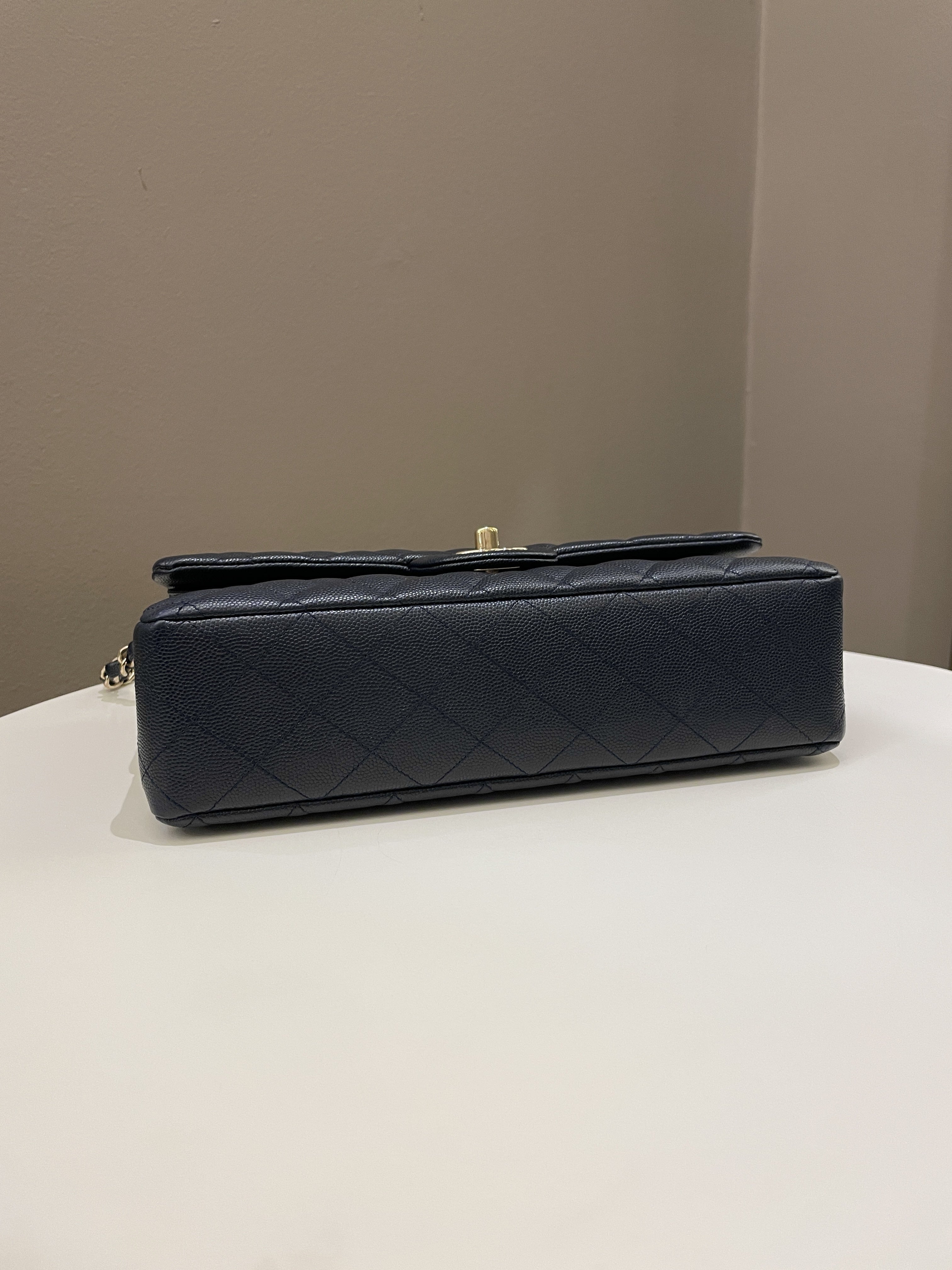 Chanel Classic Quilted Medium Double Flap Midnight Blue Caviar