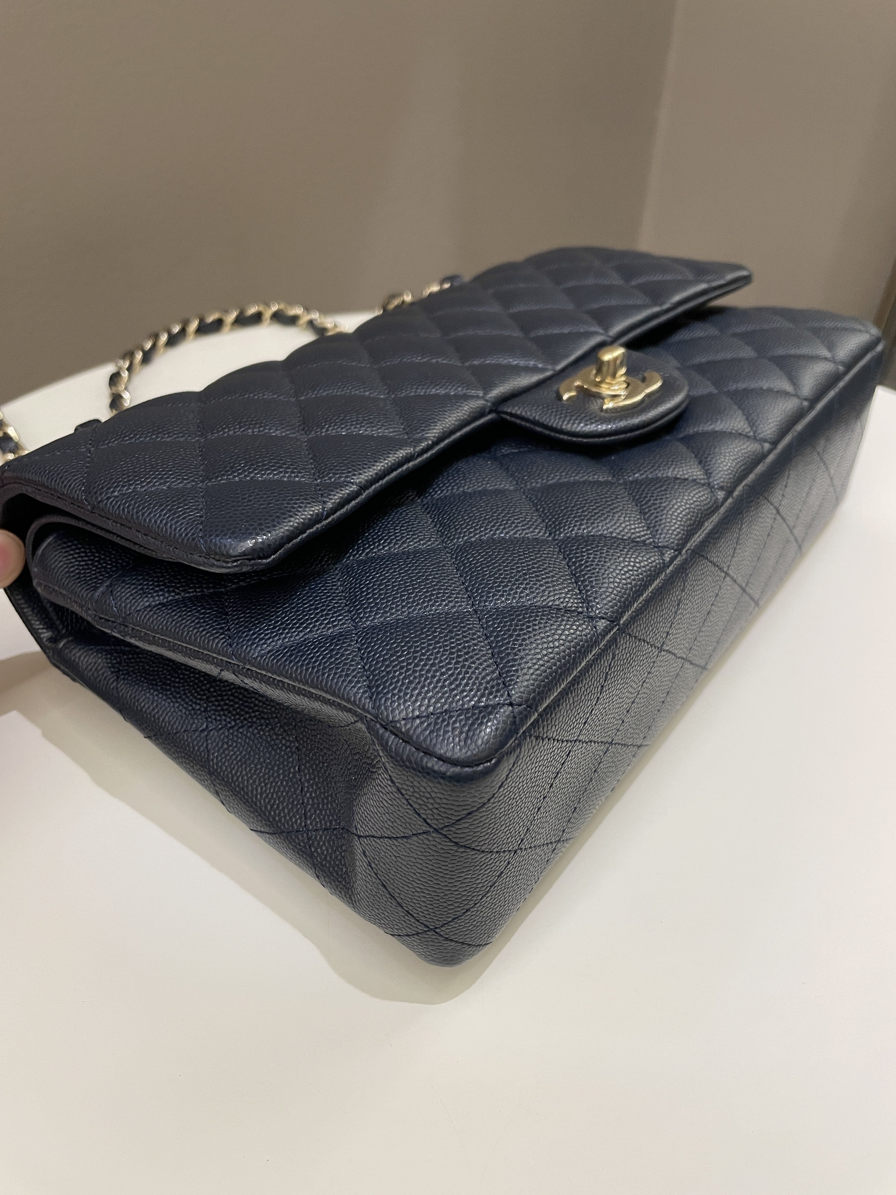 Chanel Classic Quilted Medium Double Flap Midnight Blue Caviar