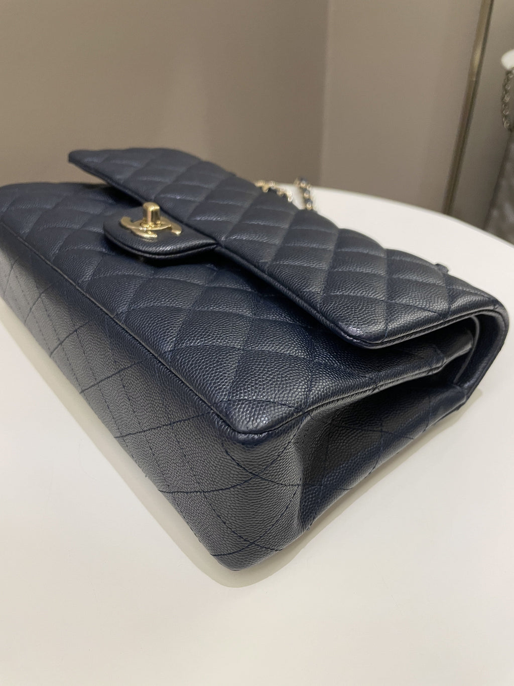 Chanel Classic Quilted Medium Double Flap Midnight Blue Caviar
