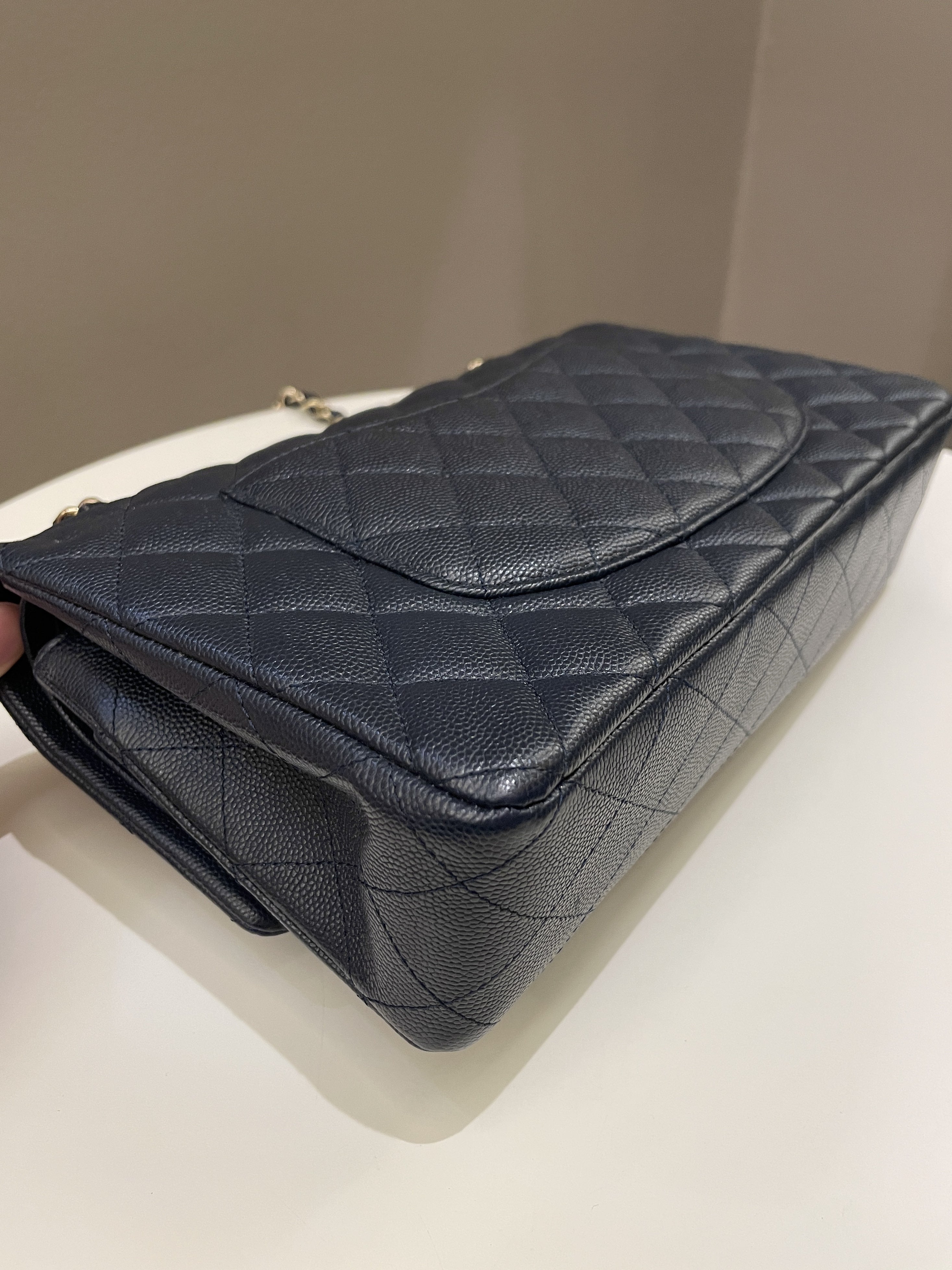 Chanel Classic Quilted Medium Double Flap Midnight Blue Caviar