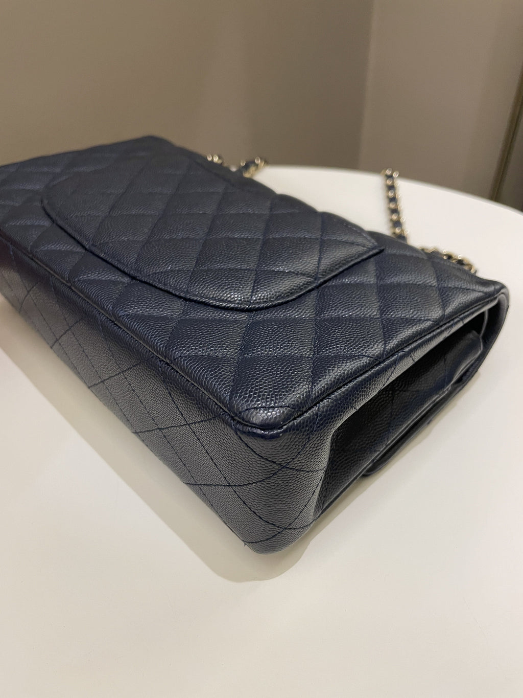 Chanel Classic Quilted Medium Double Flap Midnight Blue Caviar