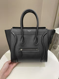 Celine Micro Luggage Black Grainy Leather