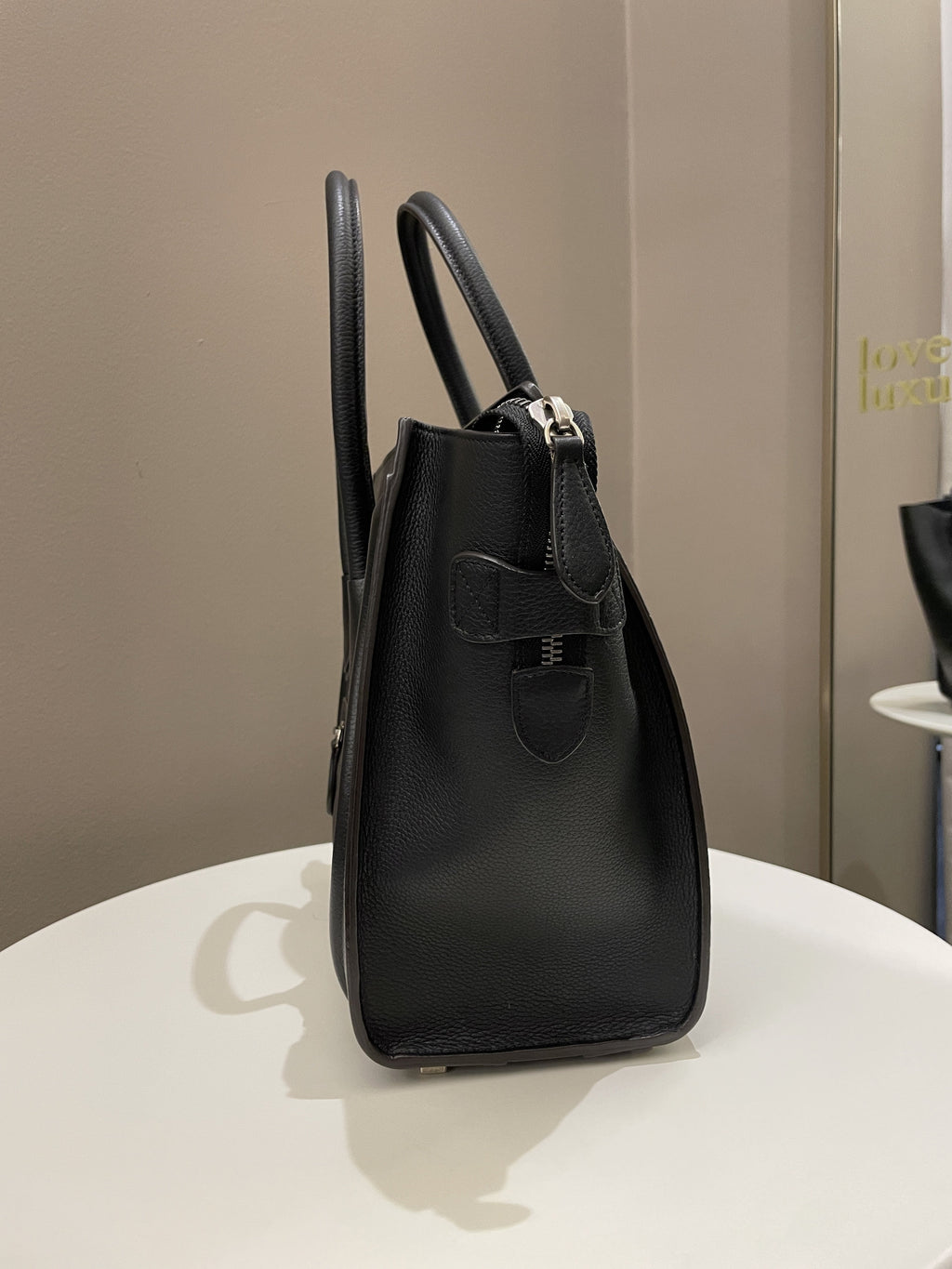 Celine Micro Luggage Black Grainy Leather