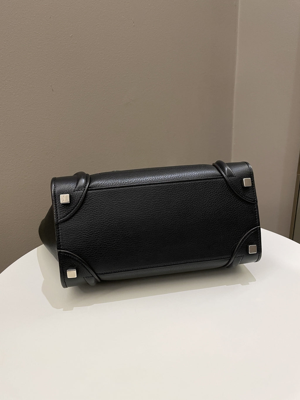 Celine Micro Luggage Black Grainy Leather