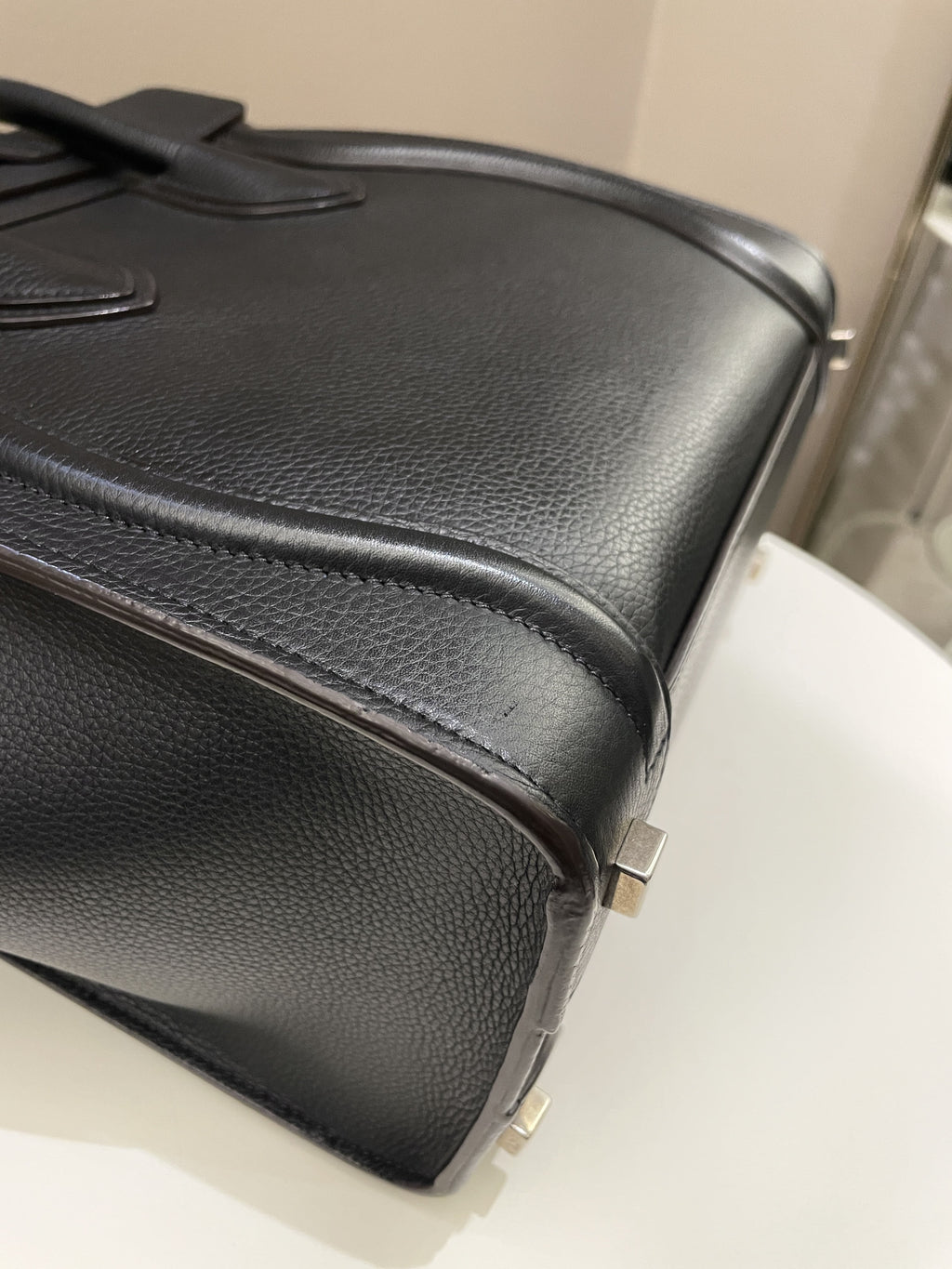 Celine Micro Luggage Black Grainy Leather
