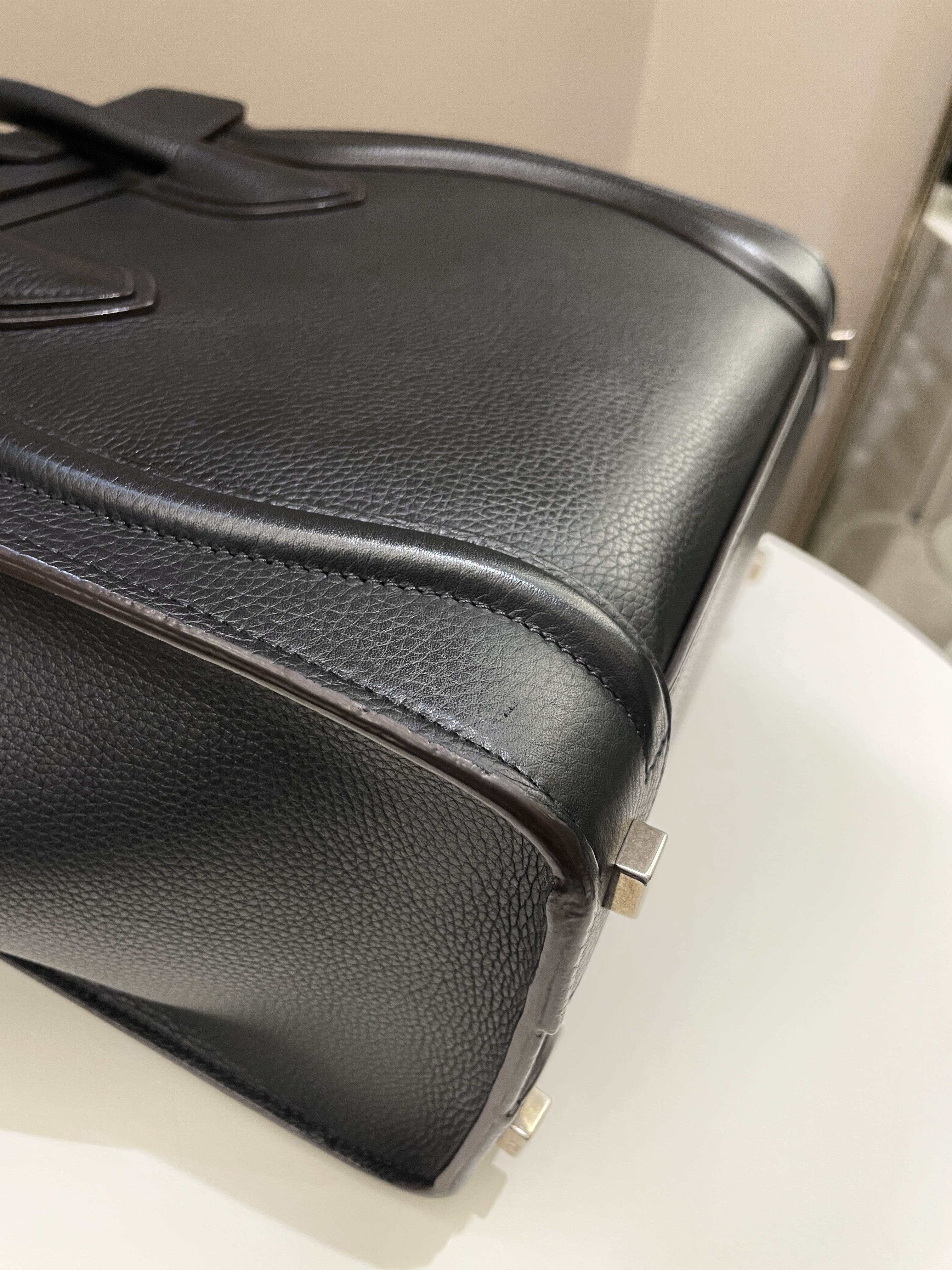 Celine Micro Luggage Black Grainy Leather
