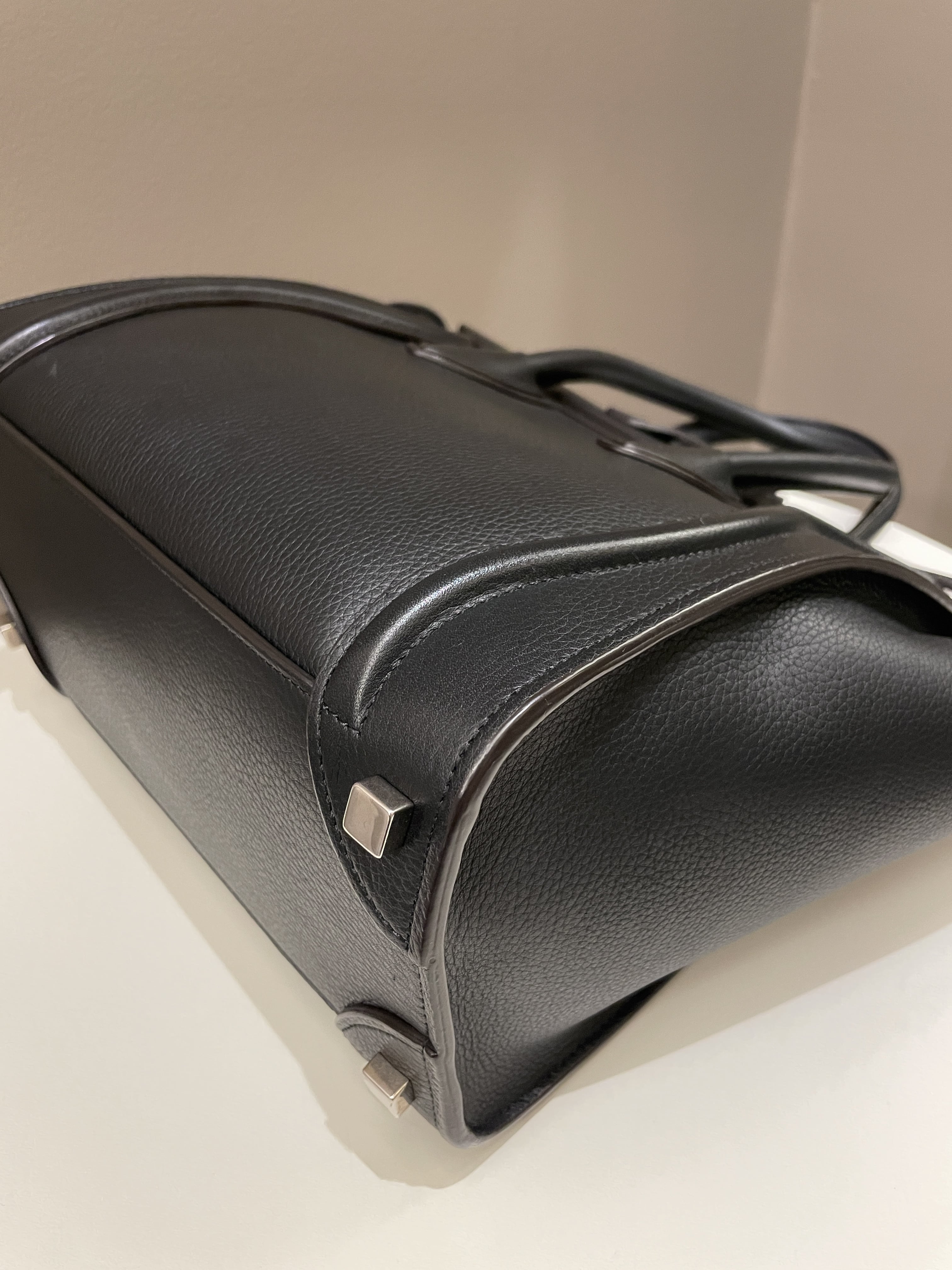 Celine Micro Luggage Black Grainy Leather