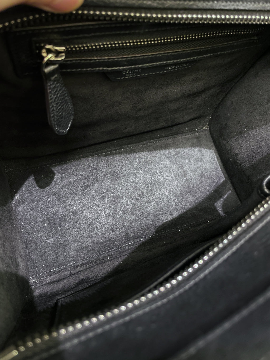 Celine Micro Luggage Black Grainy Leather