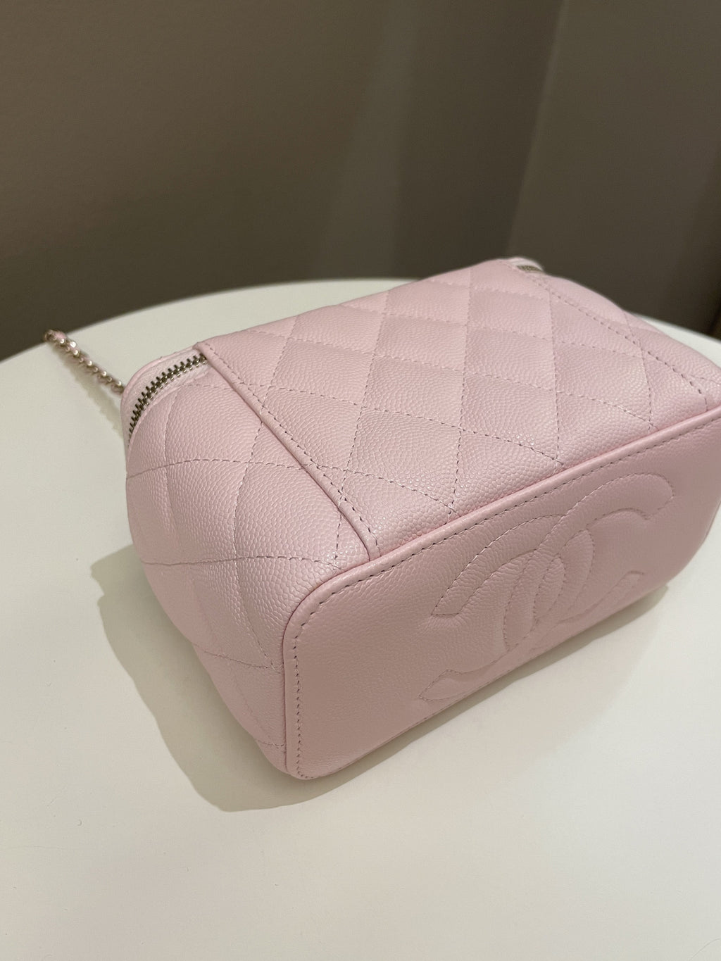 Chanel Quilted Mini Vanity Rectangular Rose Clair Lilac Caviar