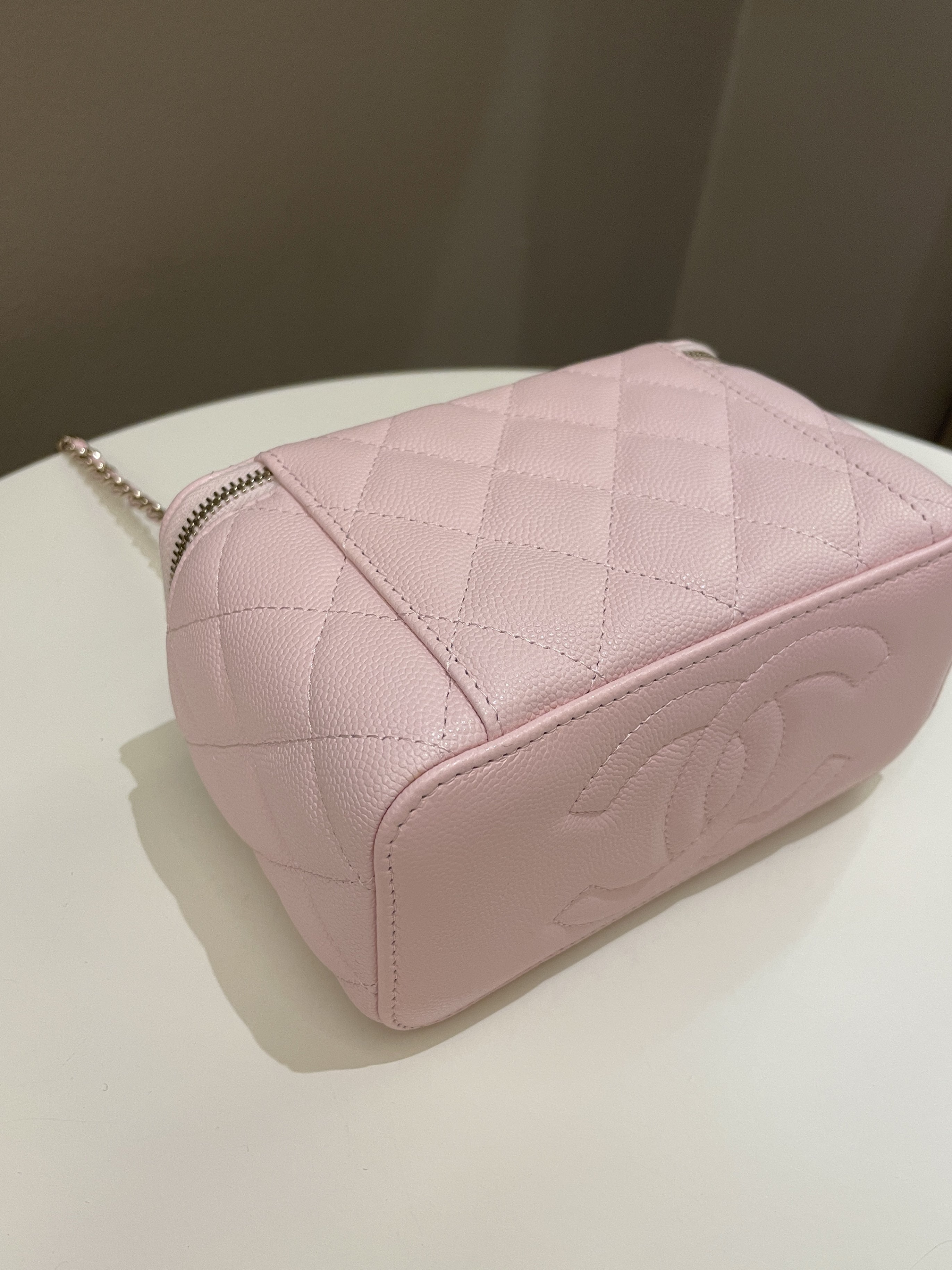 Chanel Quilted Mini Vanity Rectangular Rose Clair Lilac Caviar