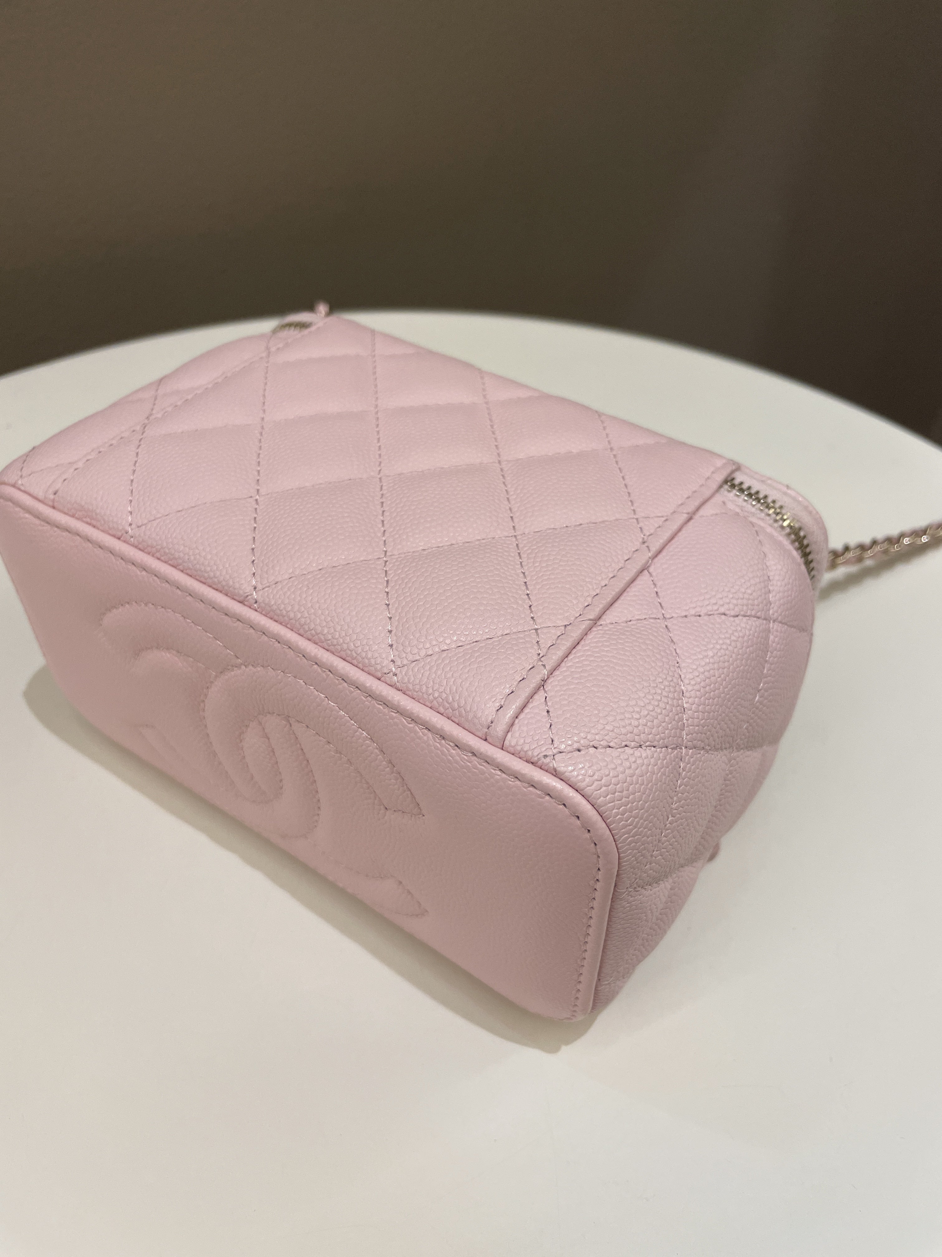 Chanel Quilted Mini Vanity Rectangular Rose Clair Lilac Caviar