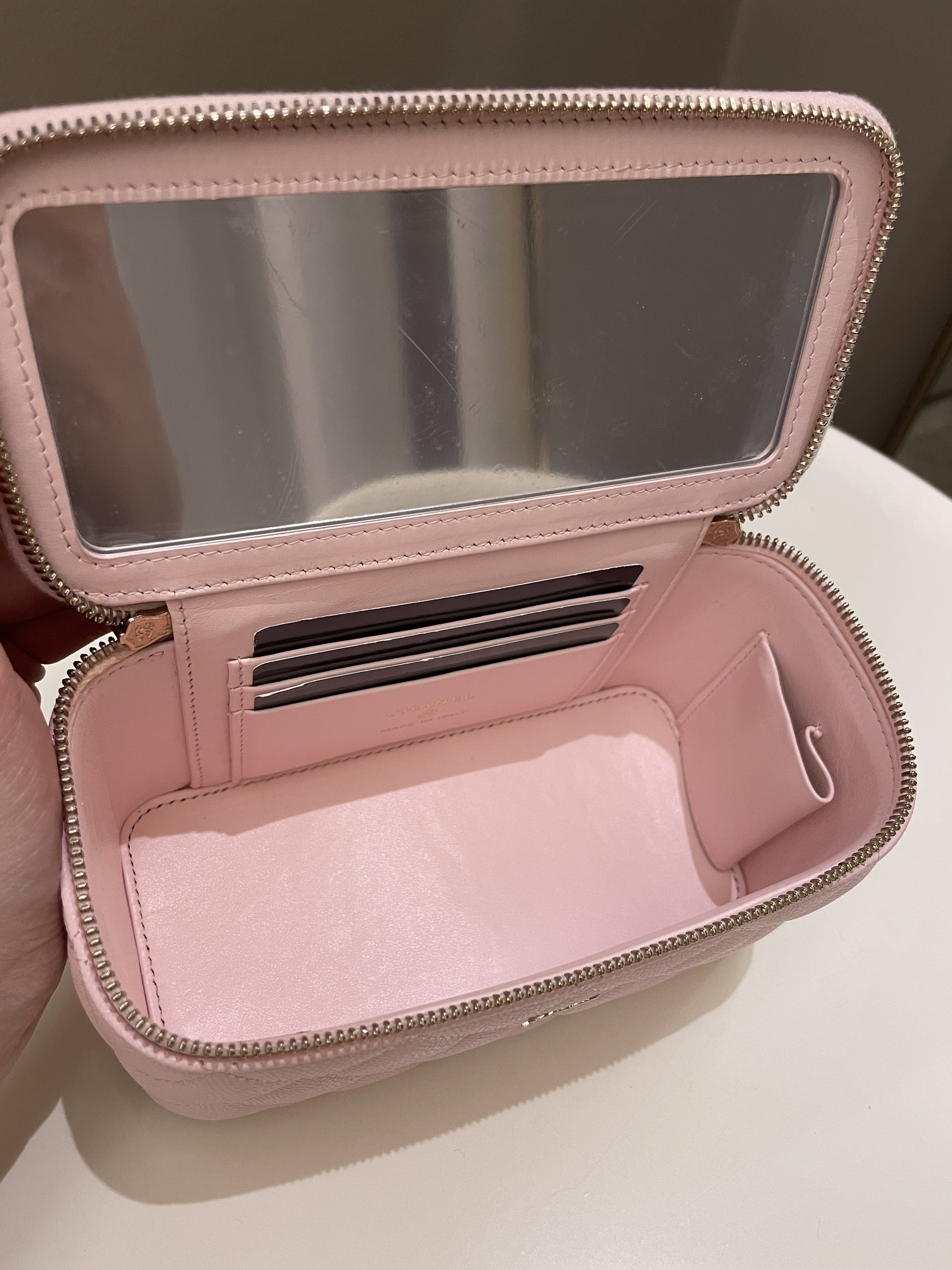 Chanel Quilted Mini Vanity Rectangular Rose Clair Lilac Caviar