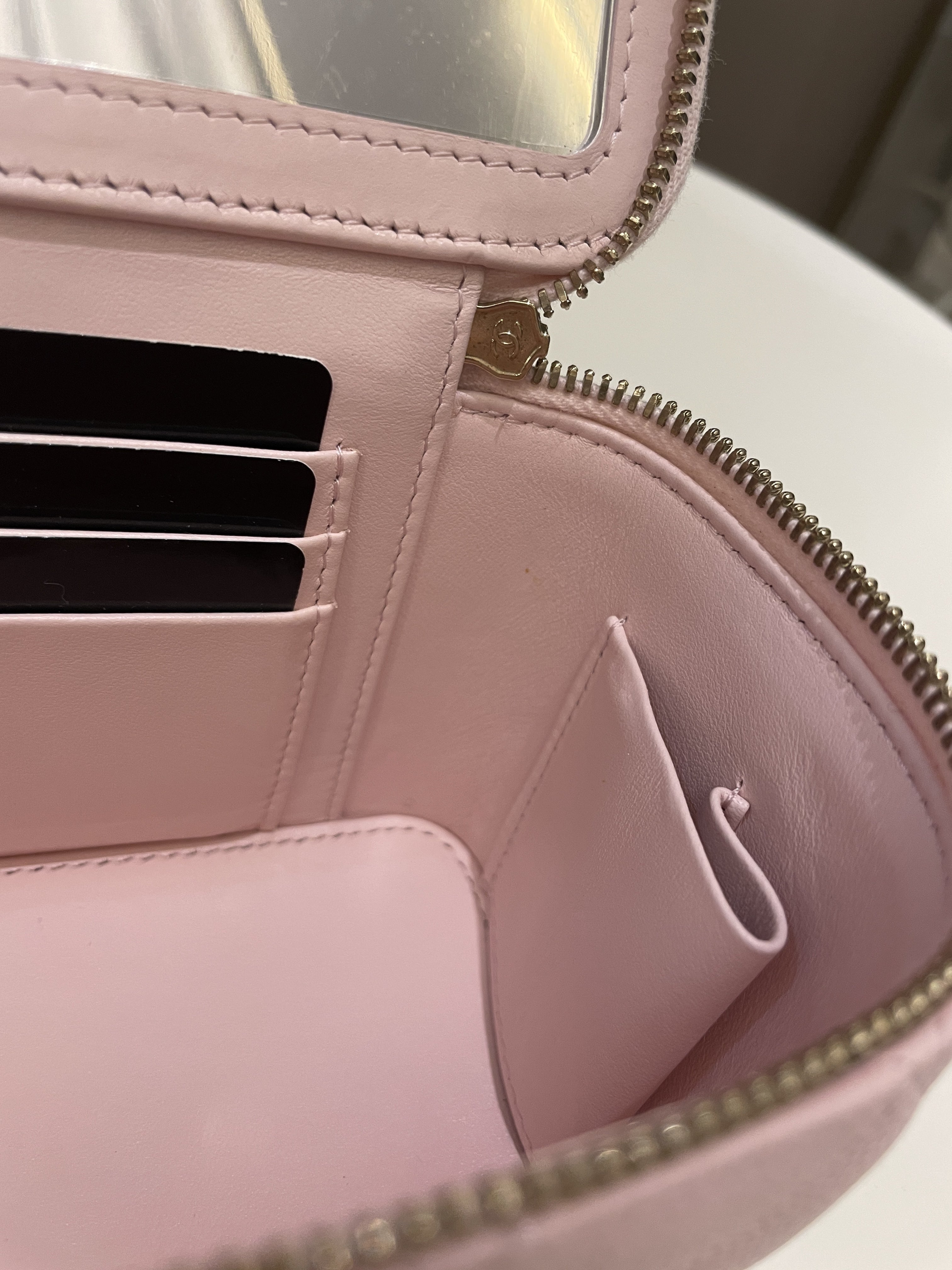 Chanel Quilted Mini Vanity Rectangular Rose Clair Lilac Caviar