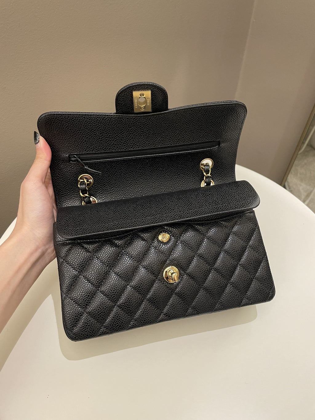 Chanel Classic Quilted Small Double Flap Black Caviar