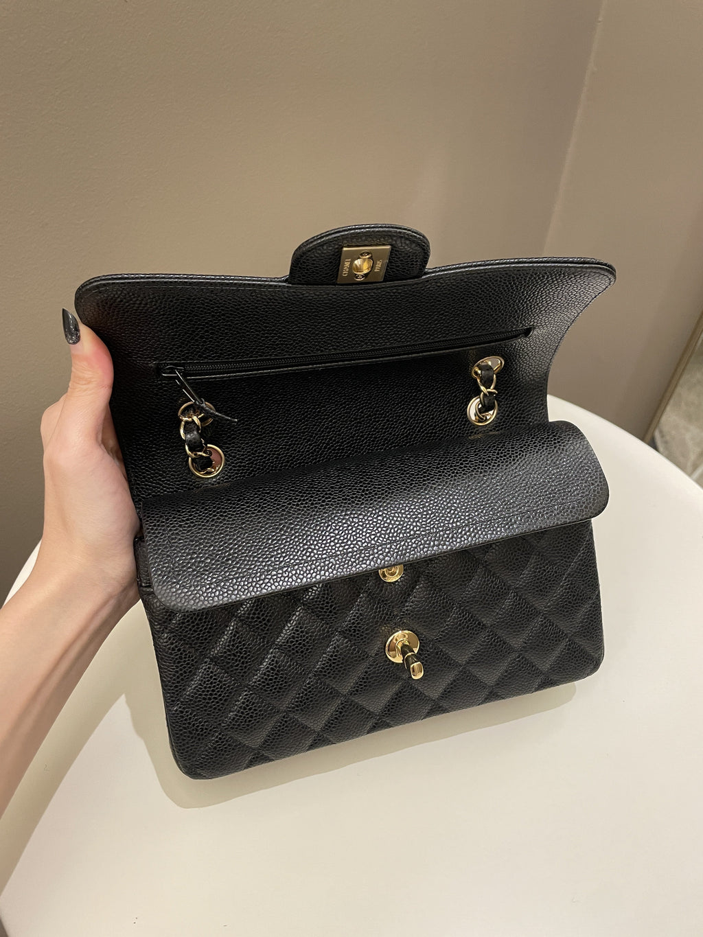 Chanel Classic Quilted Small Double Flap Black Caviar