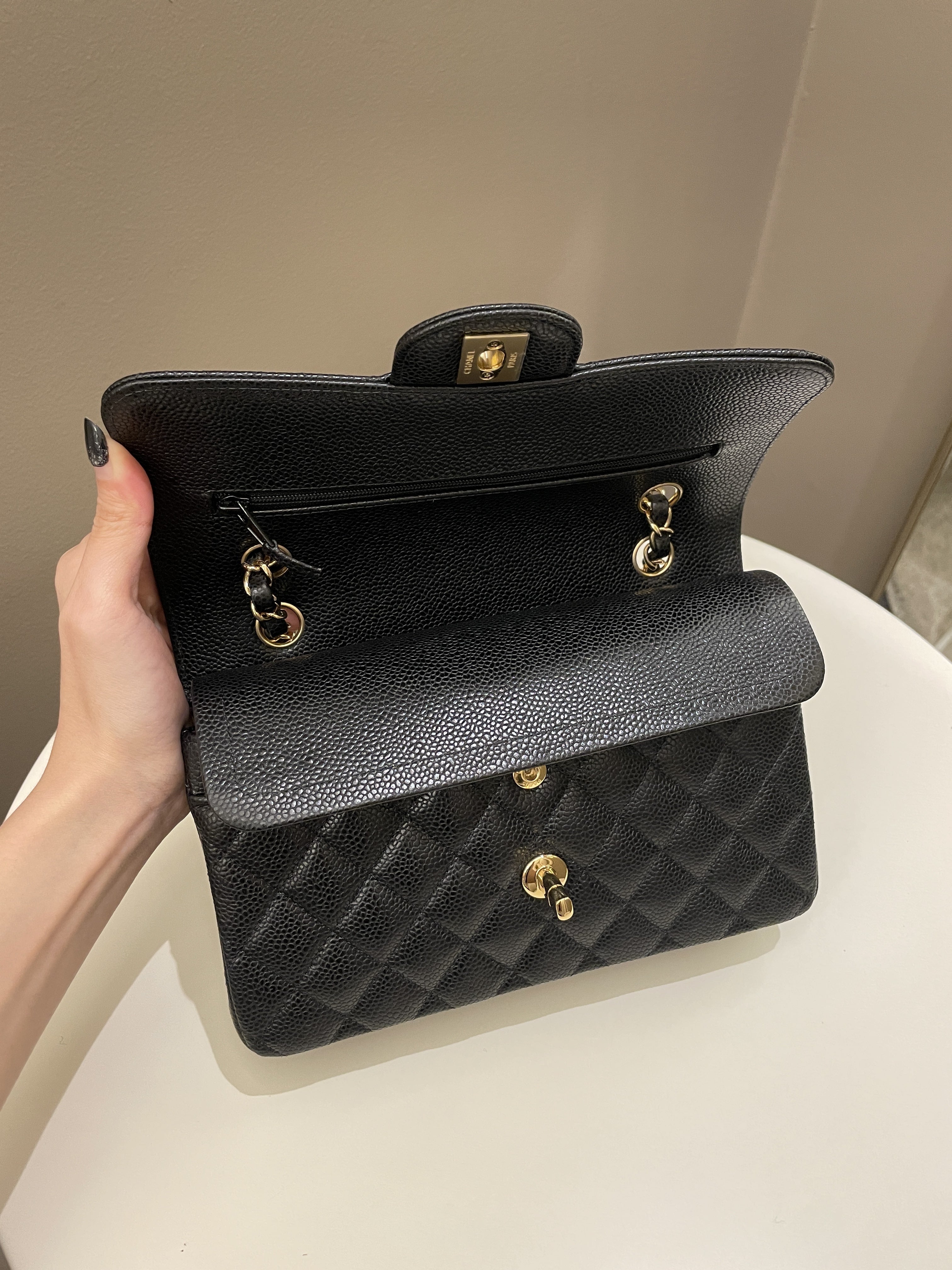 Chanel Classic Quilted Small Double Flap Black Caviar