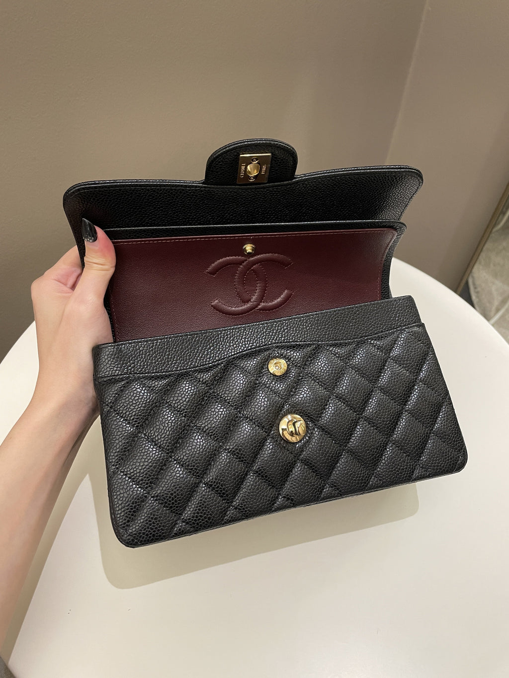 Chanel Classic Quilted Small Double Flap Black Caviar