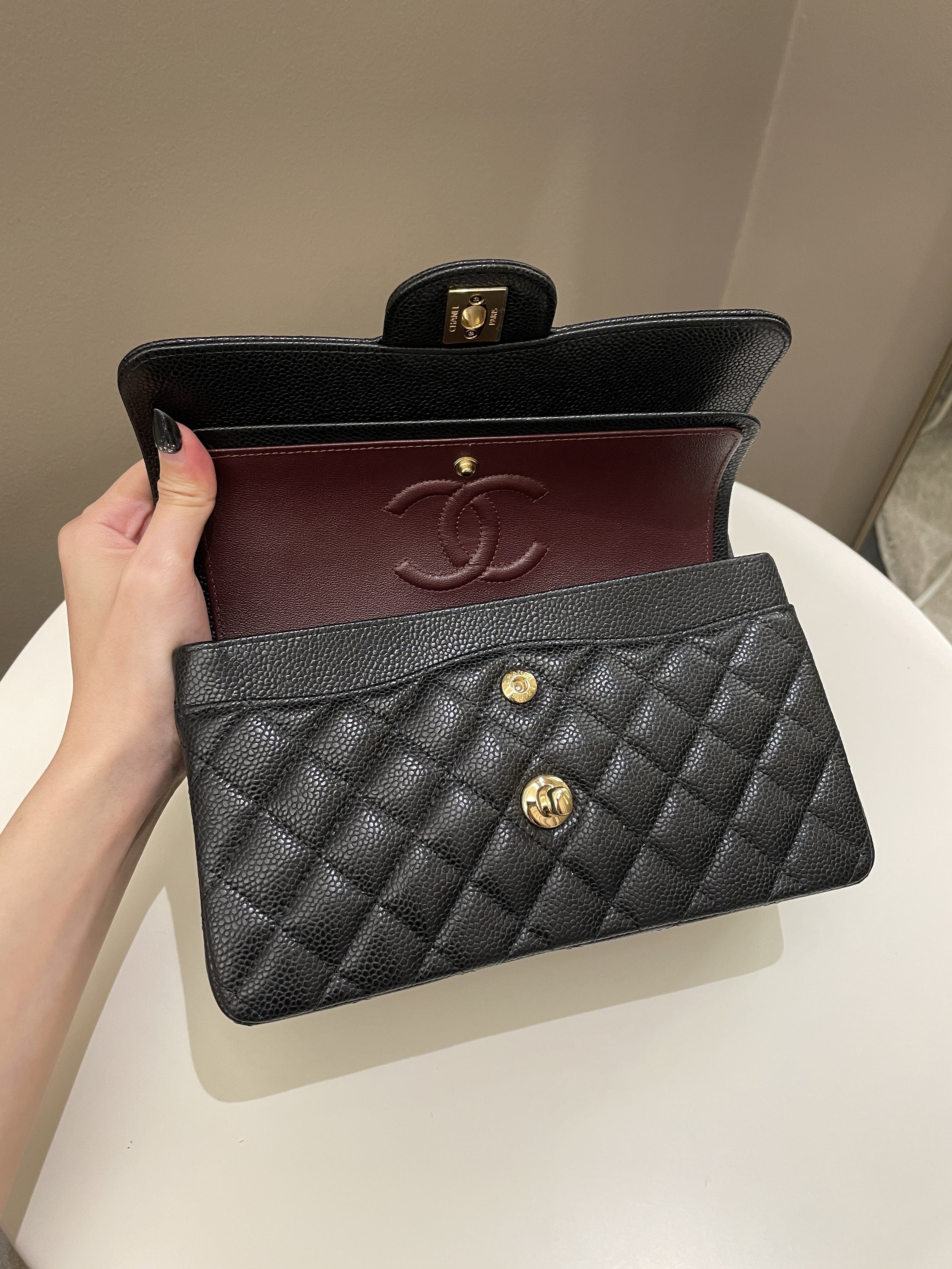 Chanel Classic Quilted Small Double Flap Black Caviar