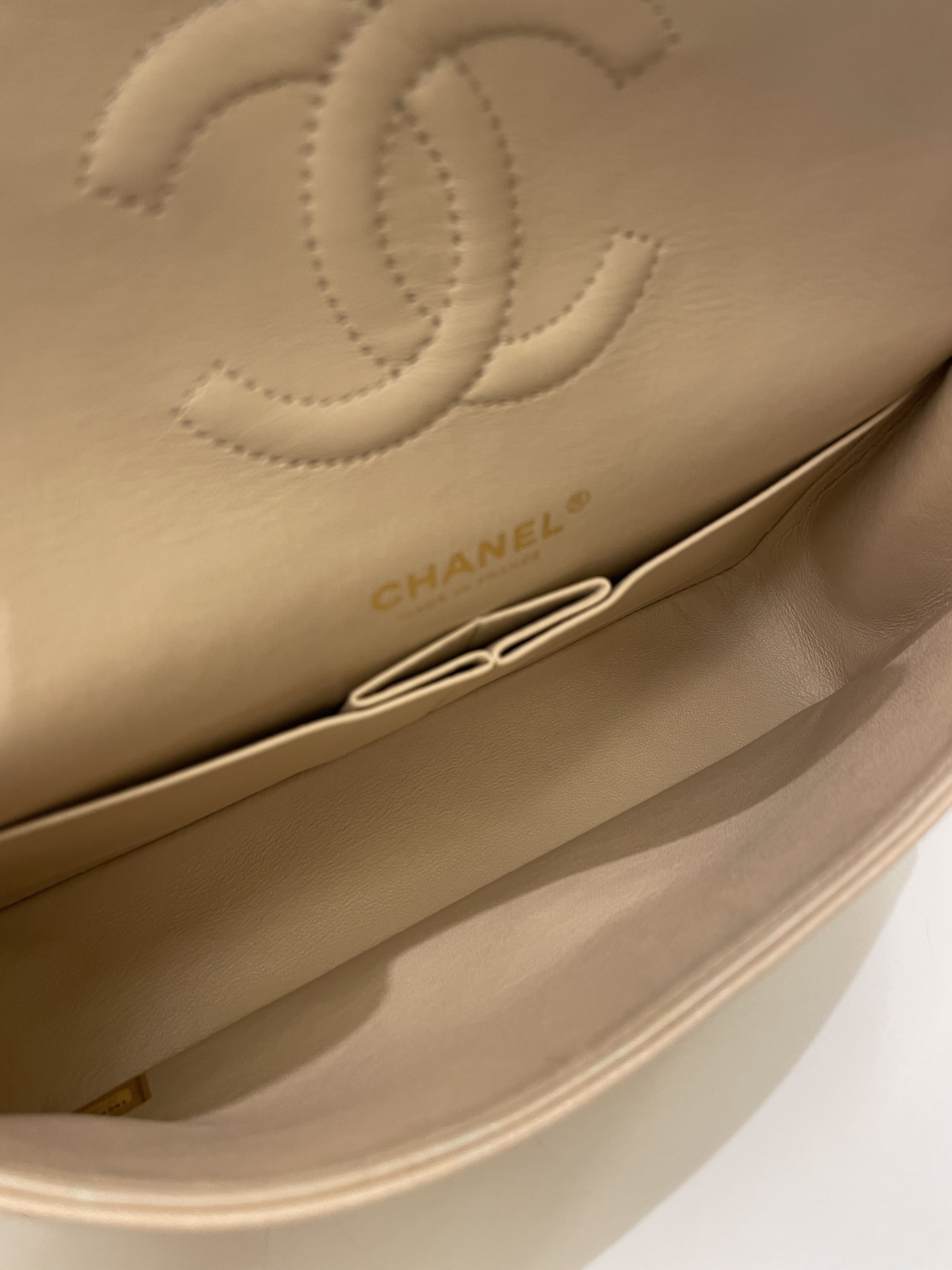 Chanel Classic Quilted Medium Double Flap Beige Caviar